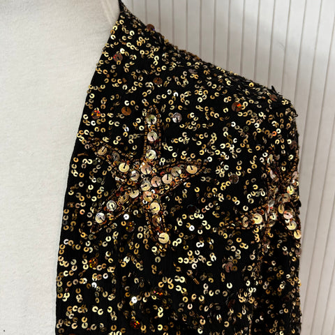 Rixo Black Sequin & Beaded Tahlia Jacket M