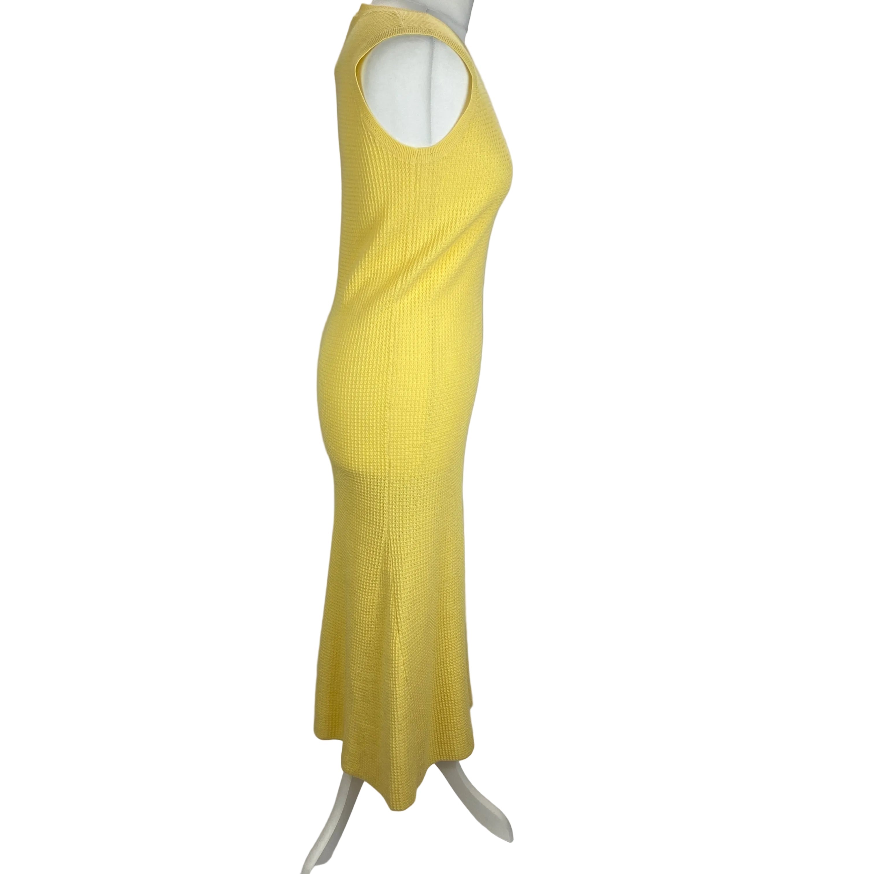 FUB New £202 Lemon Cotton Waffle Knit Maxi Dress S