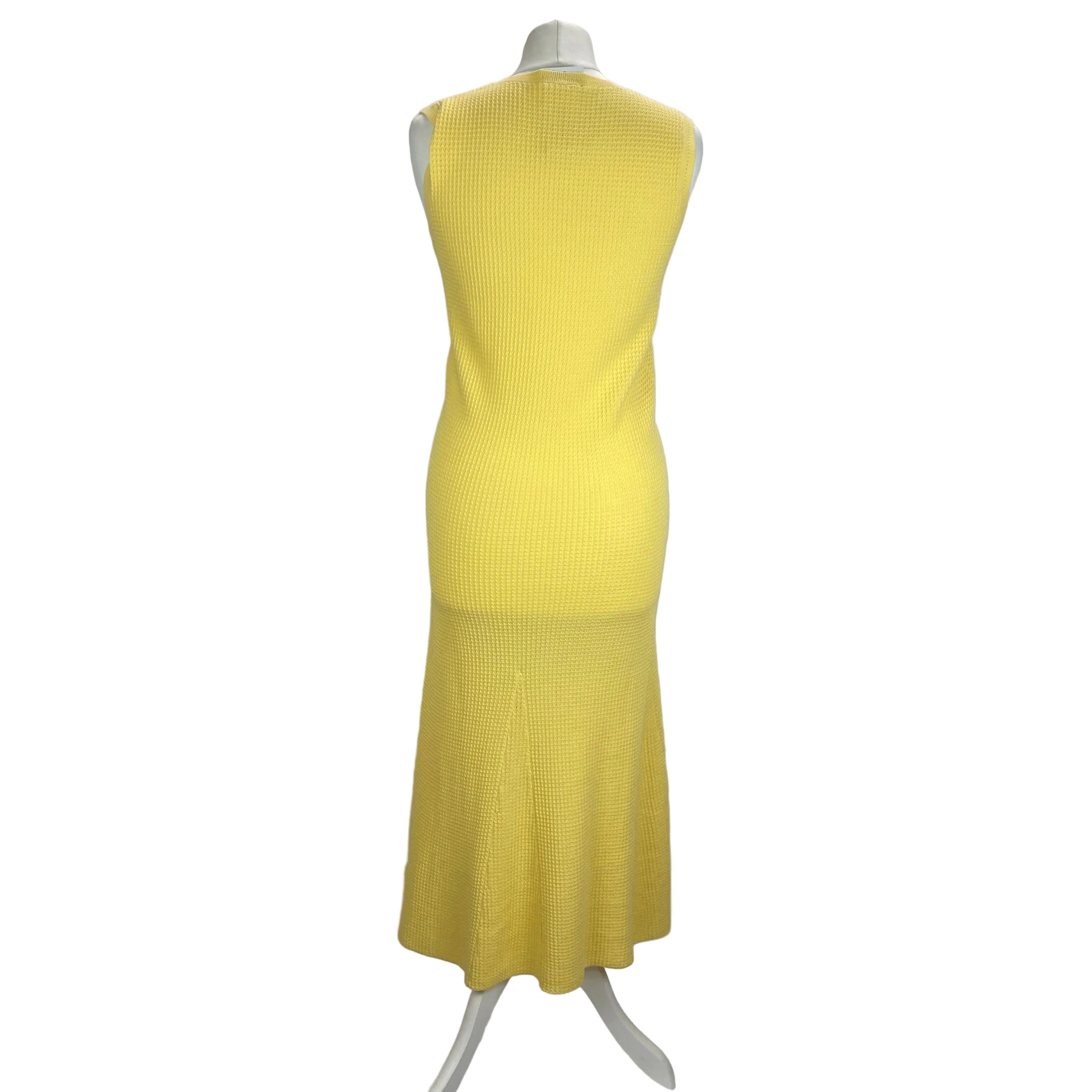 FUB New £202 Lemon Cotton Waffle Knit Maxi Dress S