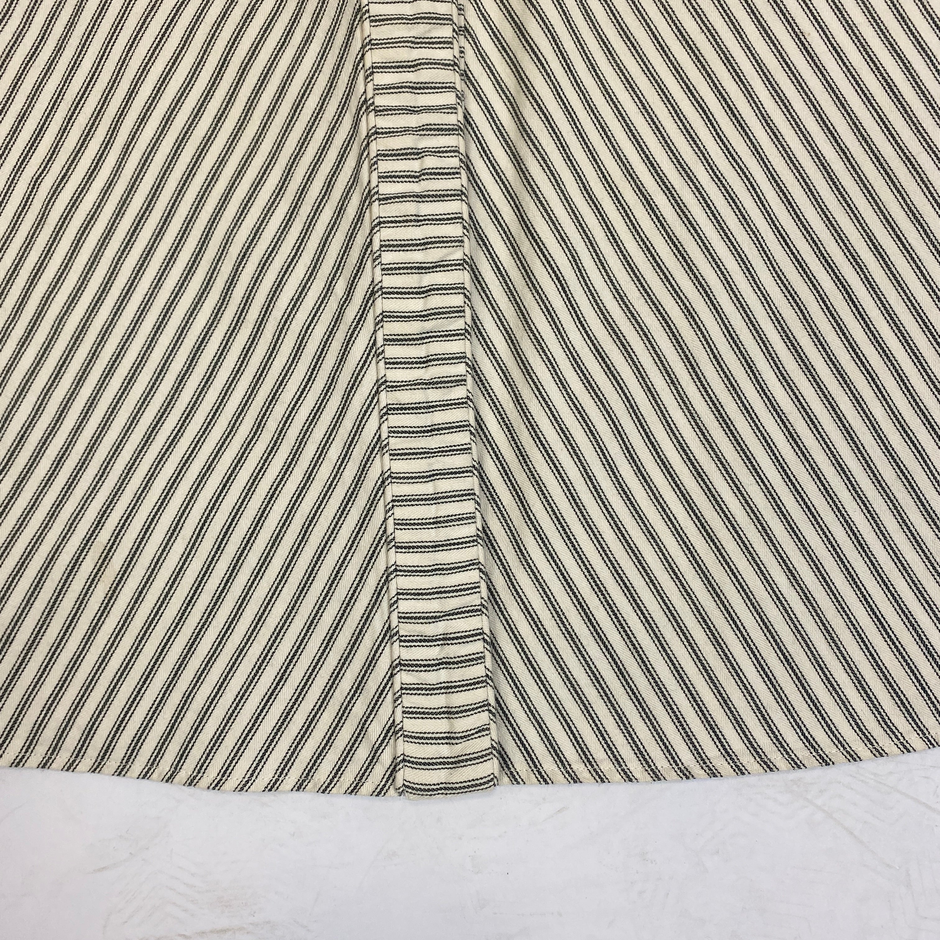 Anna Mason Ecru Striped Cotton Skirt S