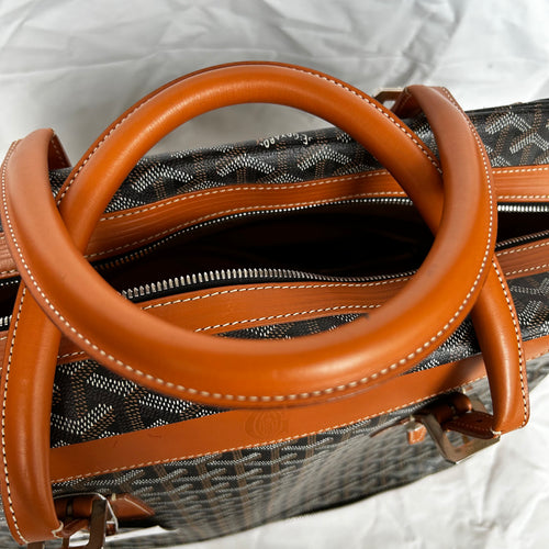 A BLACK GOYARDINE CANVAS VOLTAIRE BAG  Bags, Canvas leather bag, Backpack  travel bag