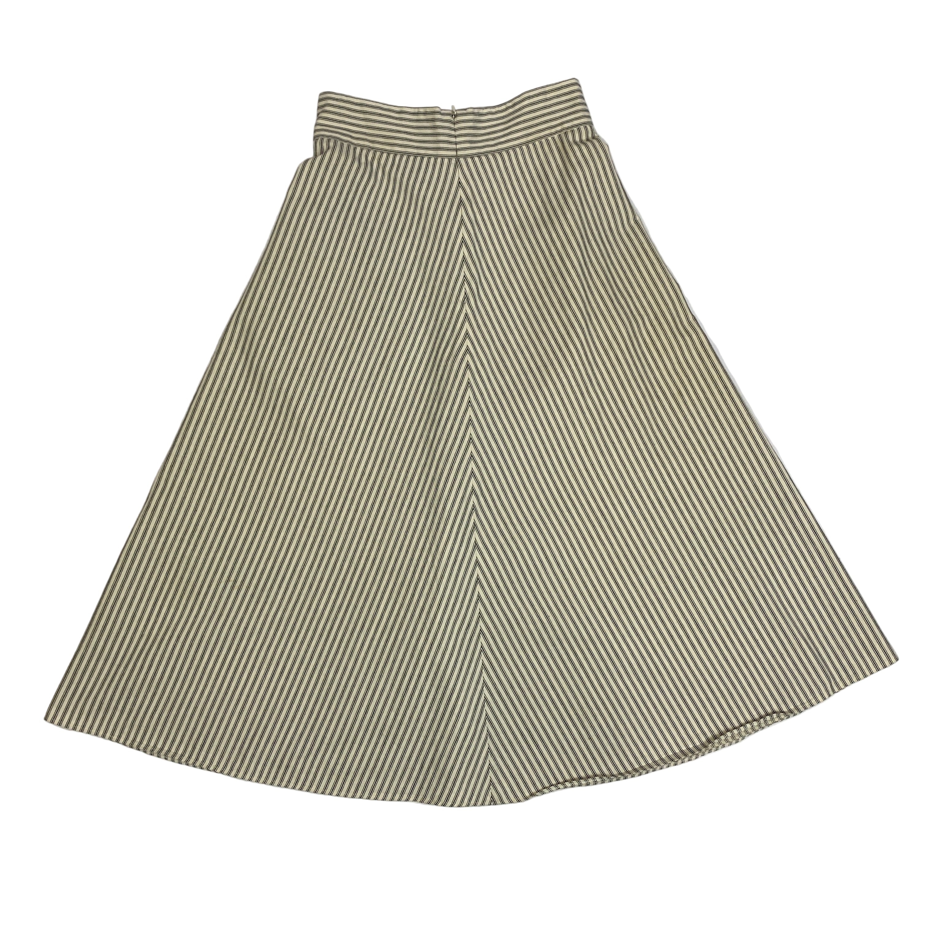 Anna Mason Ecru Striped Cotton Skirt S