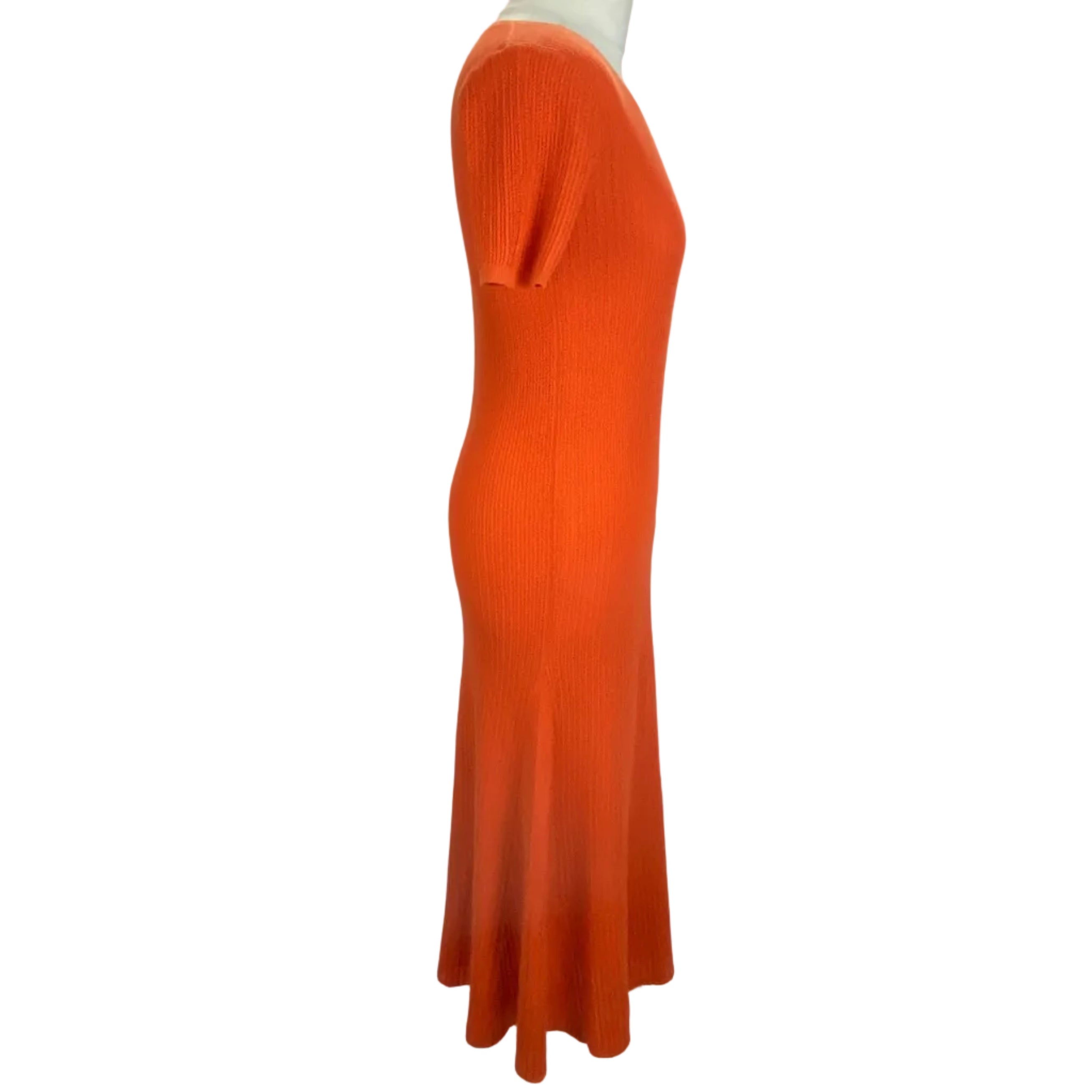 FUB New £202 Tangerine Cotton Rib Knit Maxi Dress S