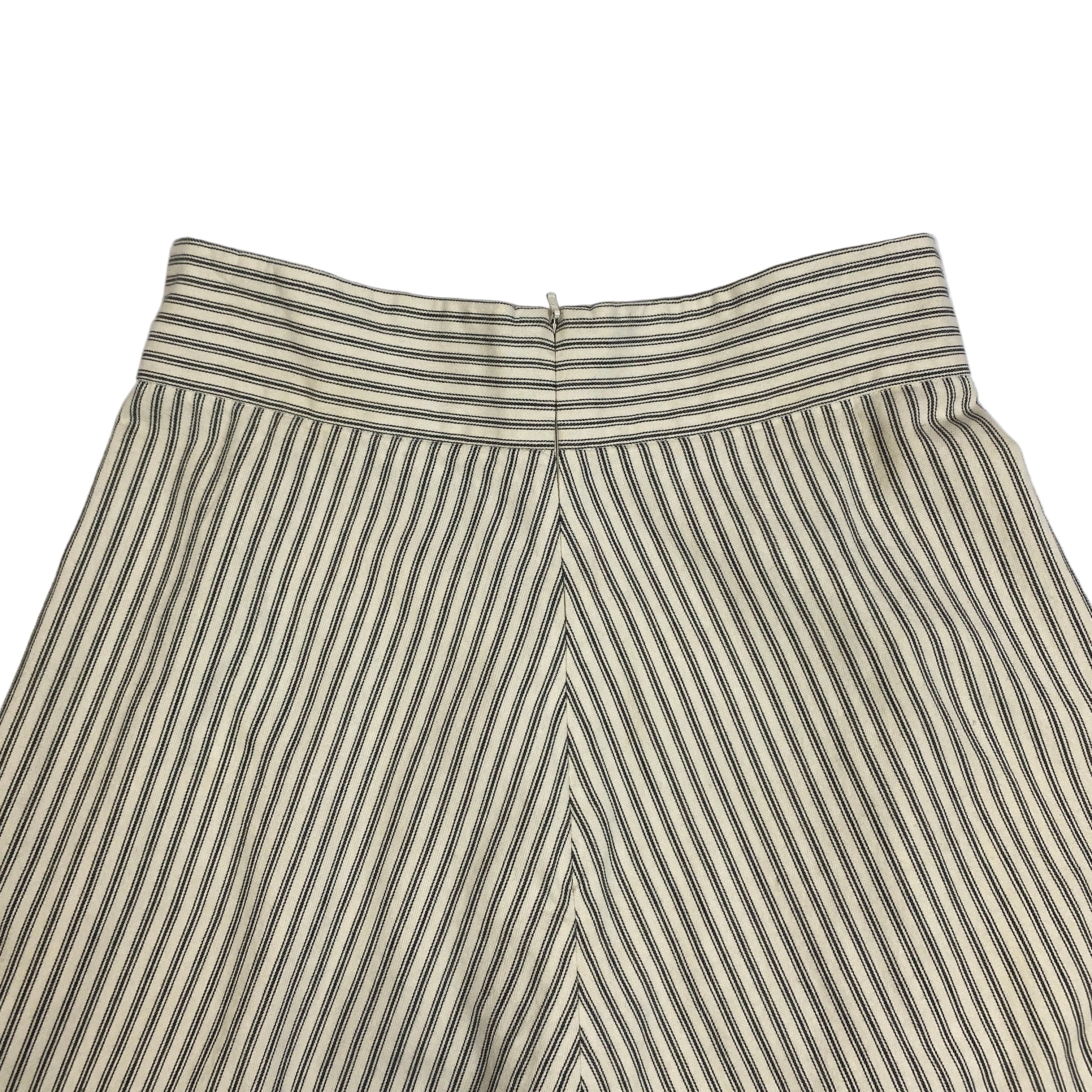 Anna Mason Ecru Striped Cotton Skirt S