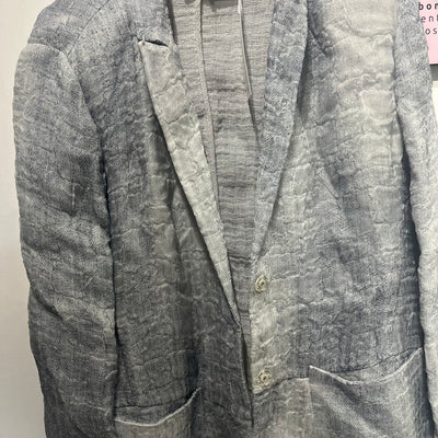 Giorgio Armani Pearl & Blue Textured Silk Organza Jacket M