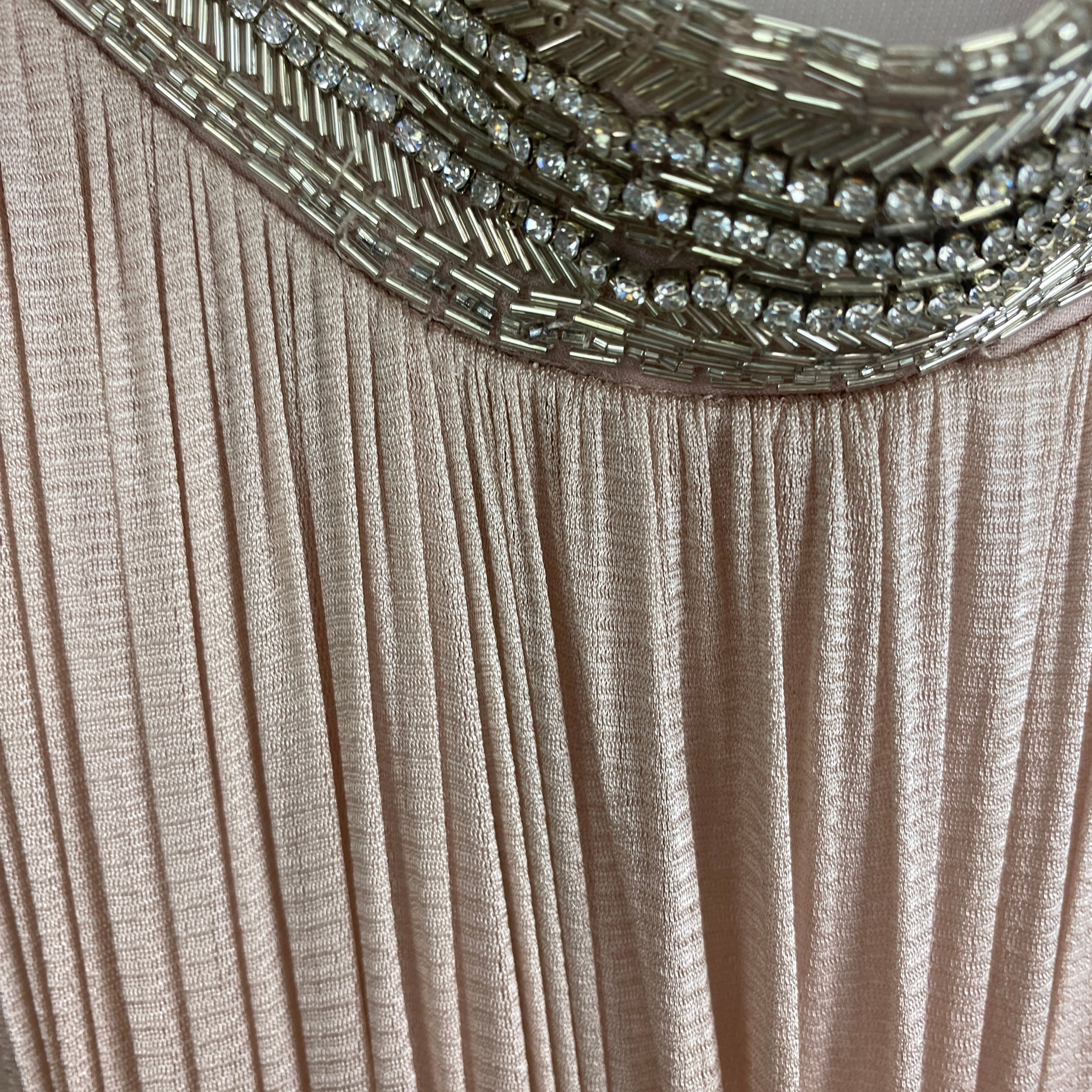 Amanda Wakeley Nude Silk Embellished Maxi Dress XL