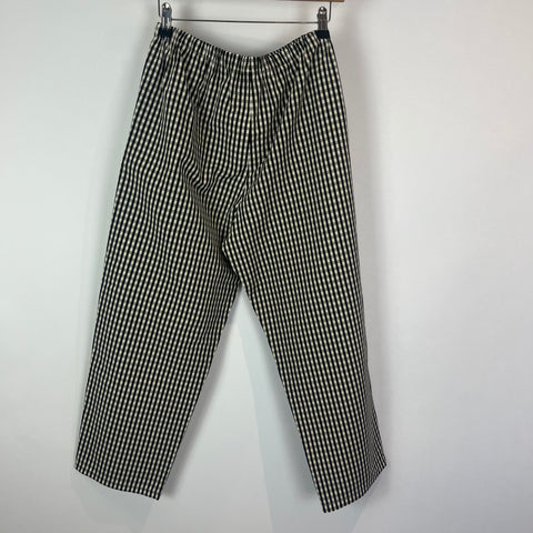 Apuntob £295 Gingham Cotton & Silk Pull-On Pants M