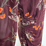 Reformation Burgundy Floral High Neck Maxi Dress M