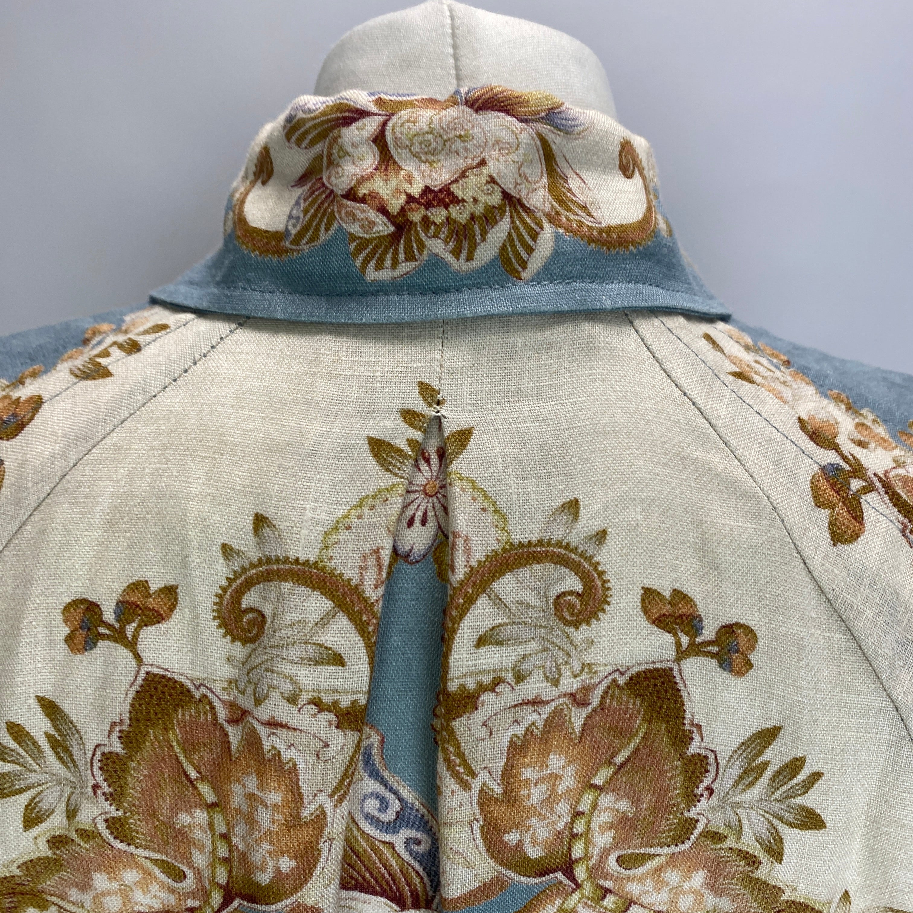 Alemais £475 Blue & Cream Blythe Linen Shirtdress XXS/XS/S