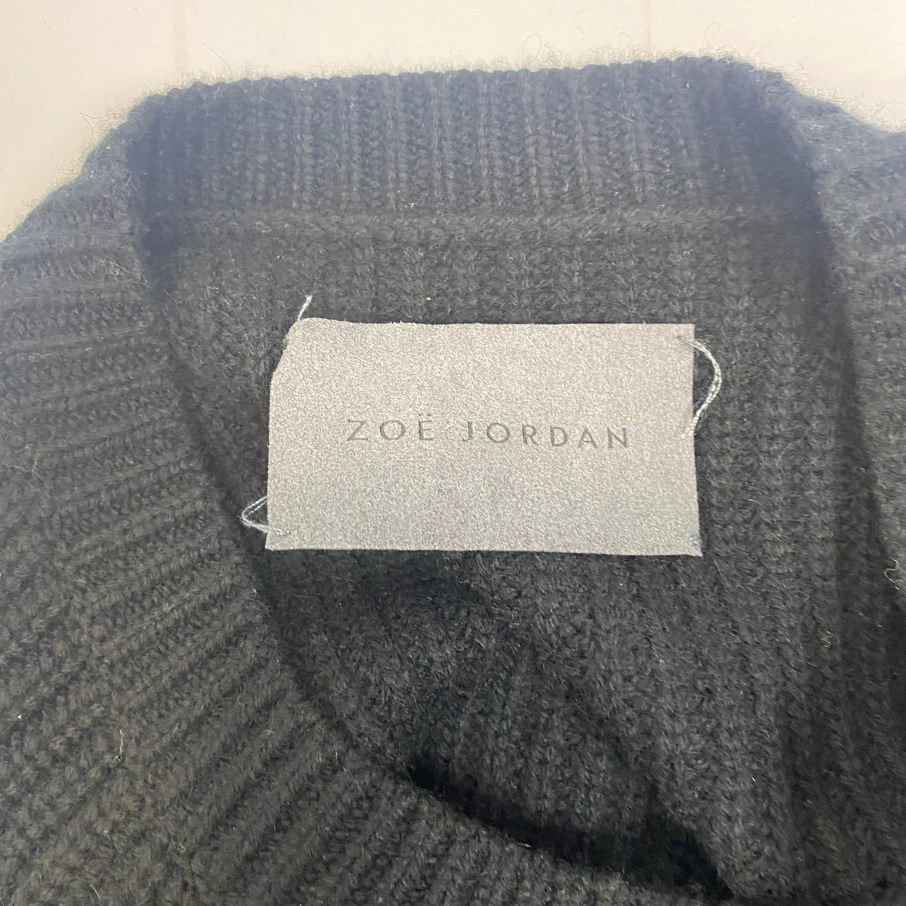 Zoe Jordan £345 Black Cashmere Mix Cutaway Sleeve Sweater S/M