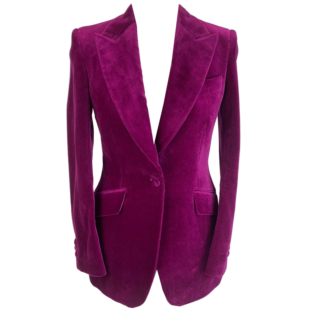 Knatchbull £2000 Bespoke Magenta Velvet Blazer XS