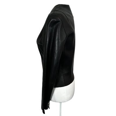 Joseph Black Lambskin Lightweight Biker Jacket M