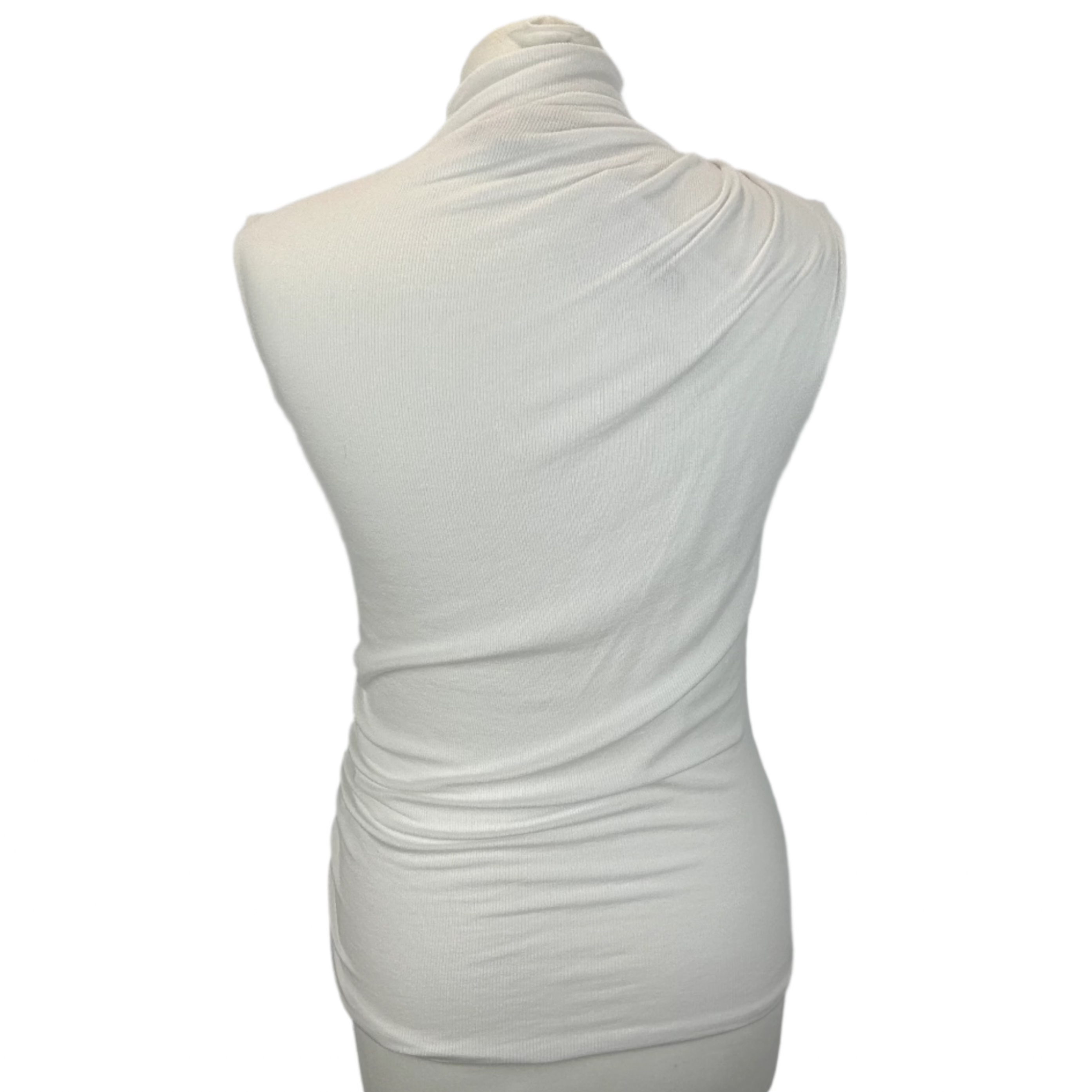 Veronica Beard £240 White Jersey Ruched Sleeveless Top S