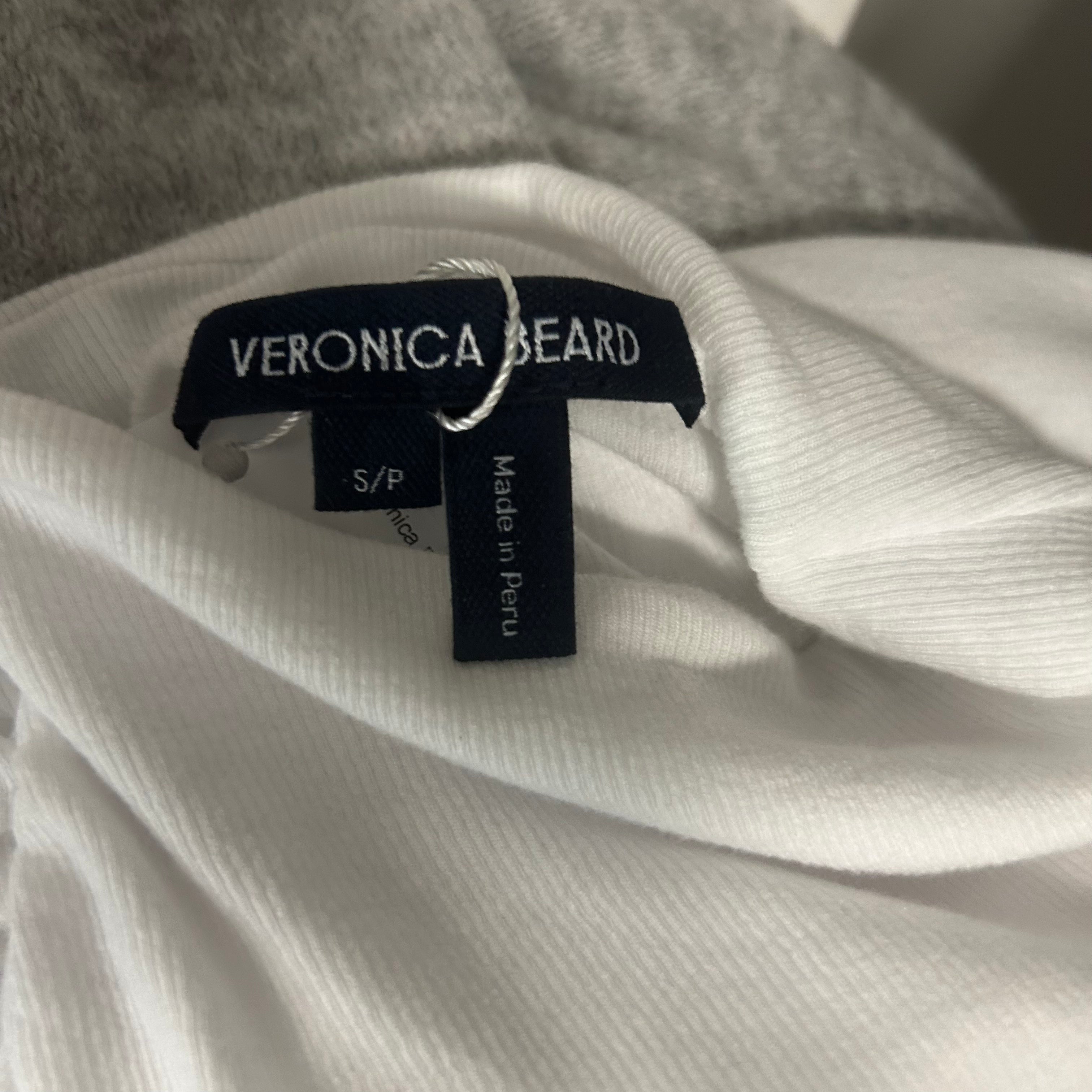 Veronica Beard £240 White Jersey Ruched Sleeveless Top S