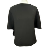 Victoria Beckham Black Wool Crepe Poncho Top XXS