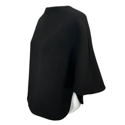 Victoria Beckham Black Wool Crepe Poncho Top XXS