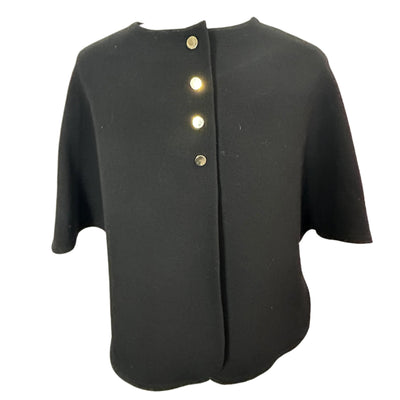 Victoria Beckham Black Wool Crepe Poncho Top XXS