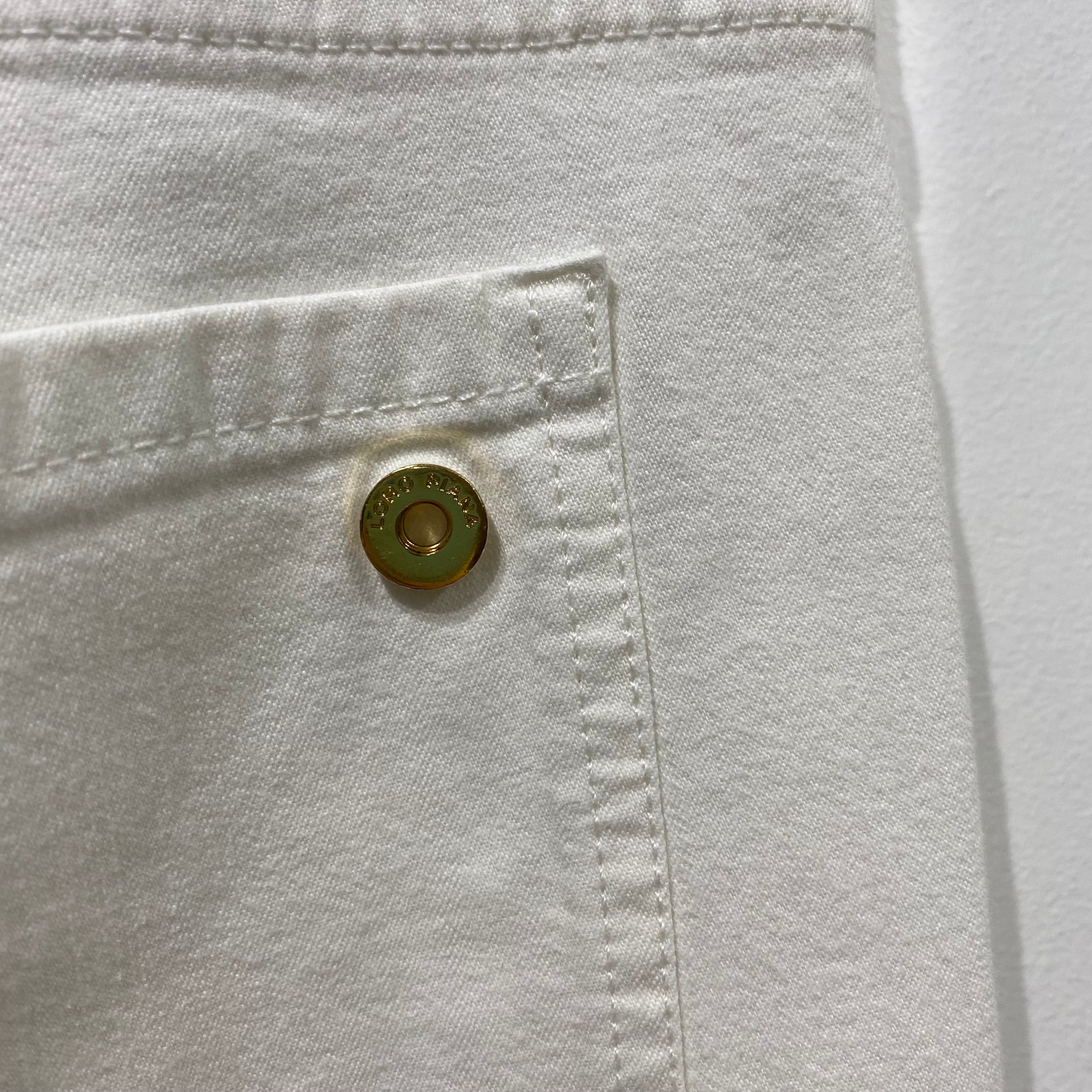 Loro Piana White Crop Jeans L
