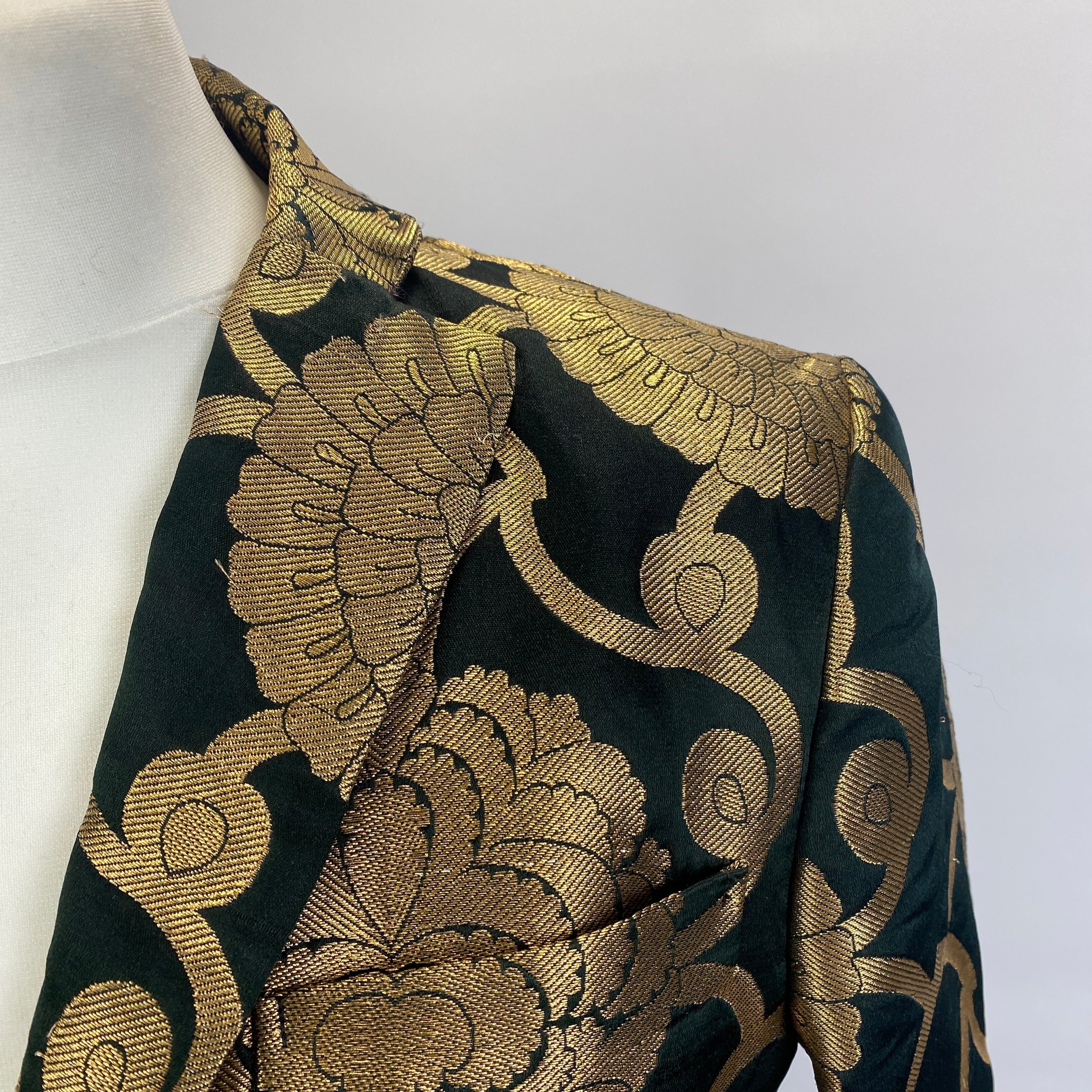 Idli by Thierry Journo Black & Gold Brocade Silk Jacket S