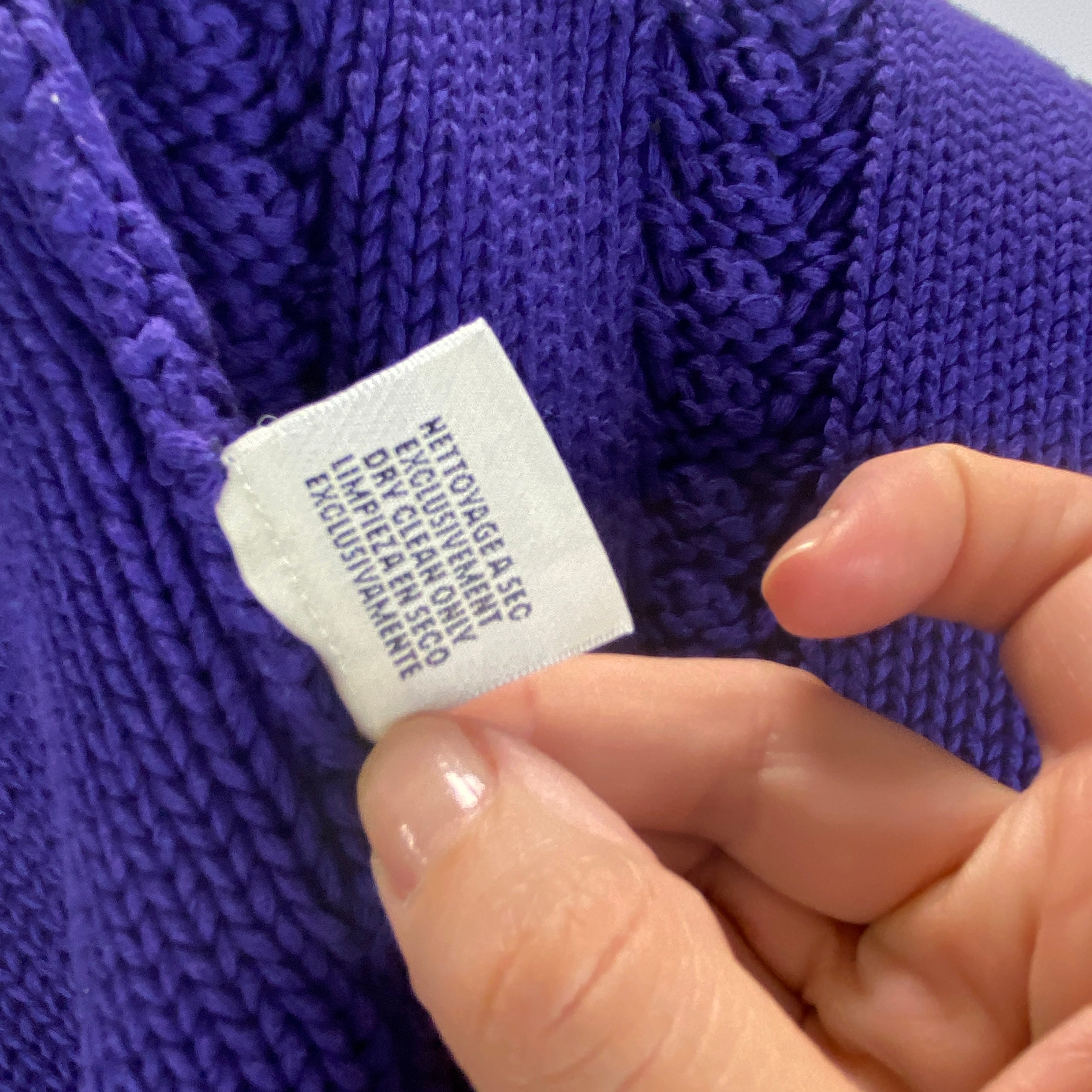 Hermes Vintage Amethyst Cotton Cable Knit Cardigan XS