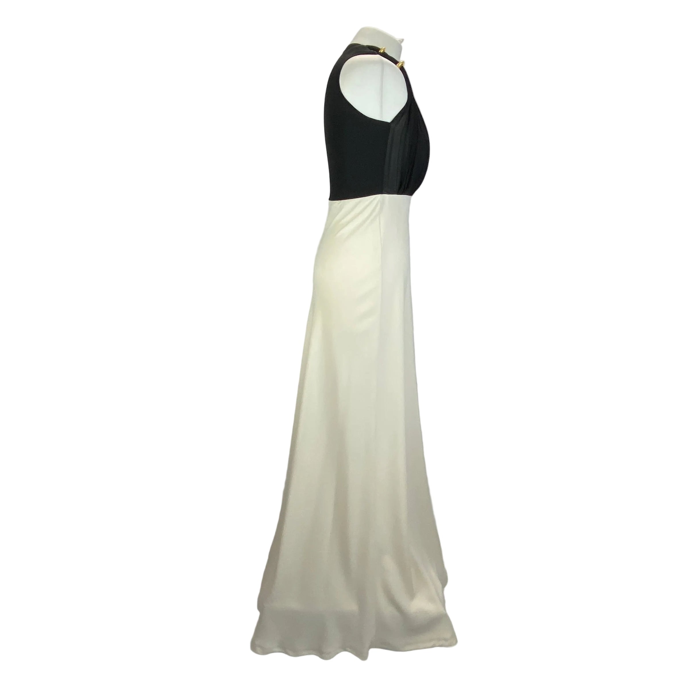 Zeus & Dione £970 Black & Ivory Iphigenia Evening Gown XS