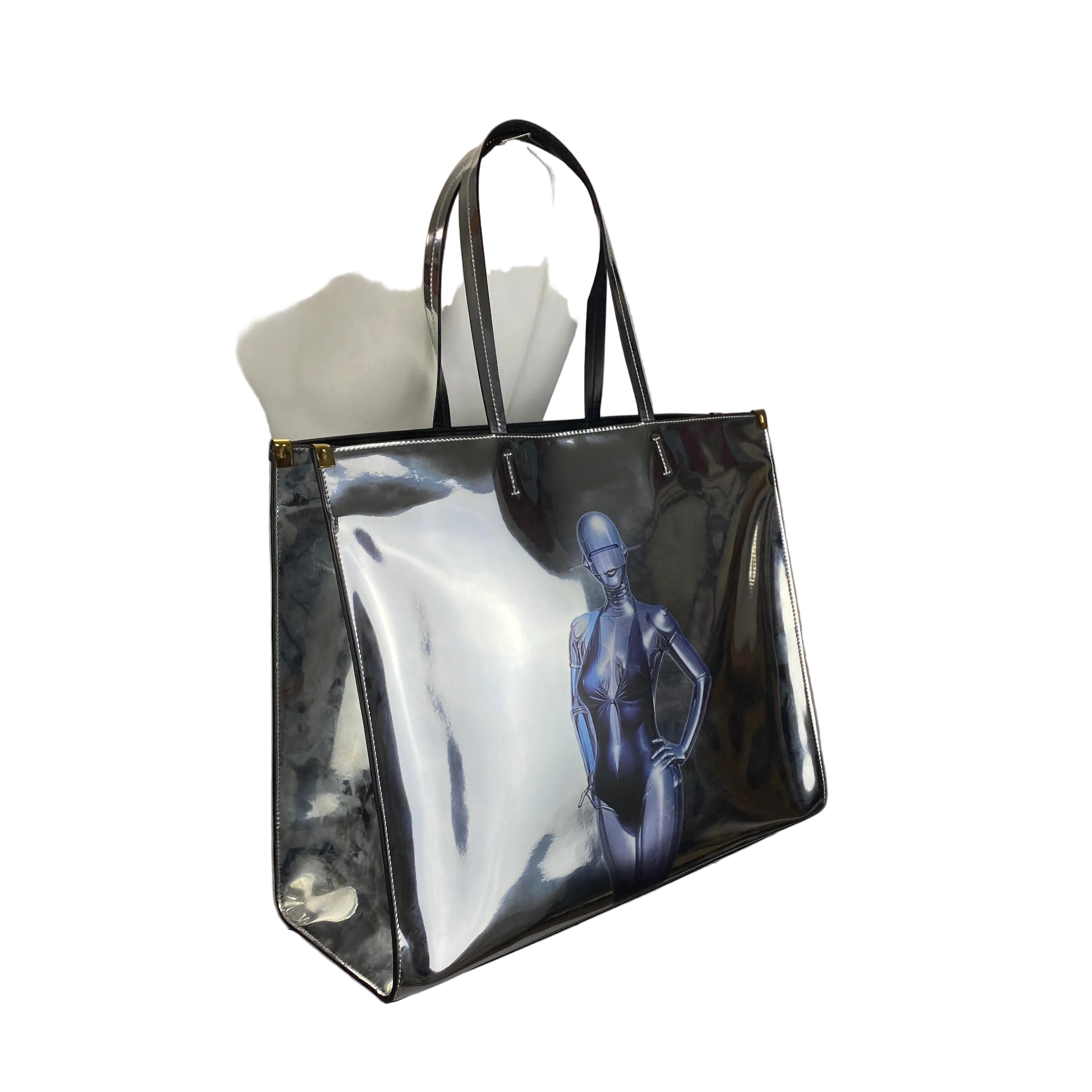 Stella McCartney X Sorayama New £900 Sexy Robot Silver Tote Bag
