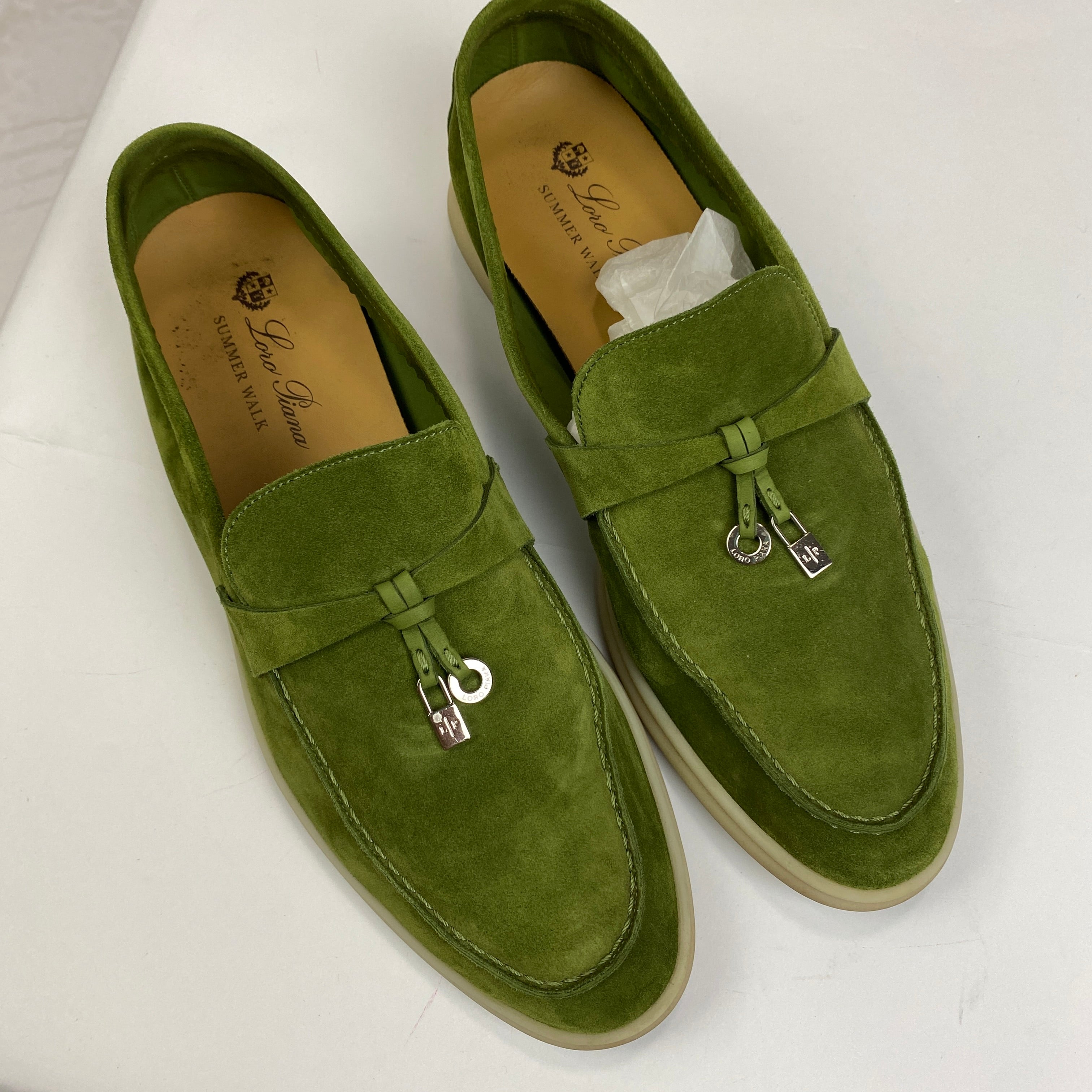 Loro Piana £800 Lime Suede Summer Walk Deck Shoes 39