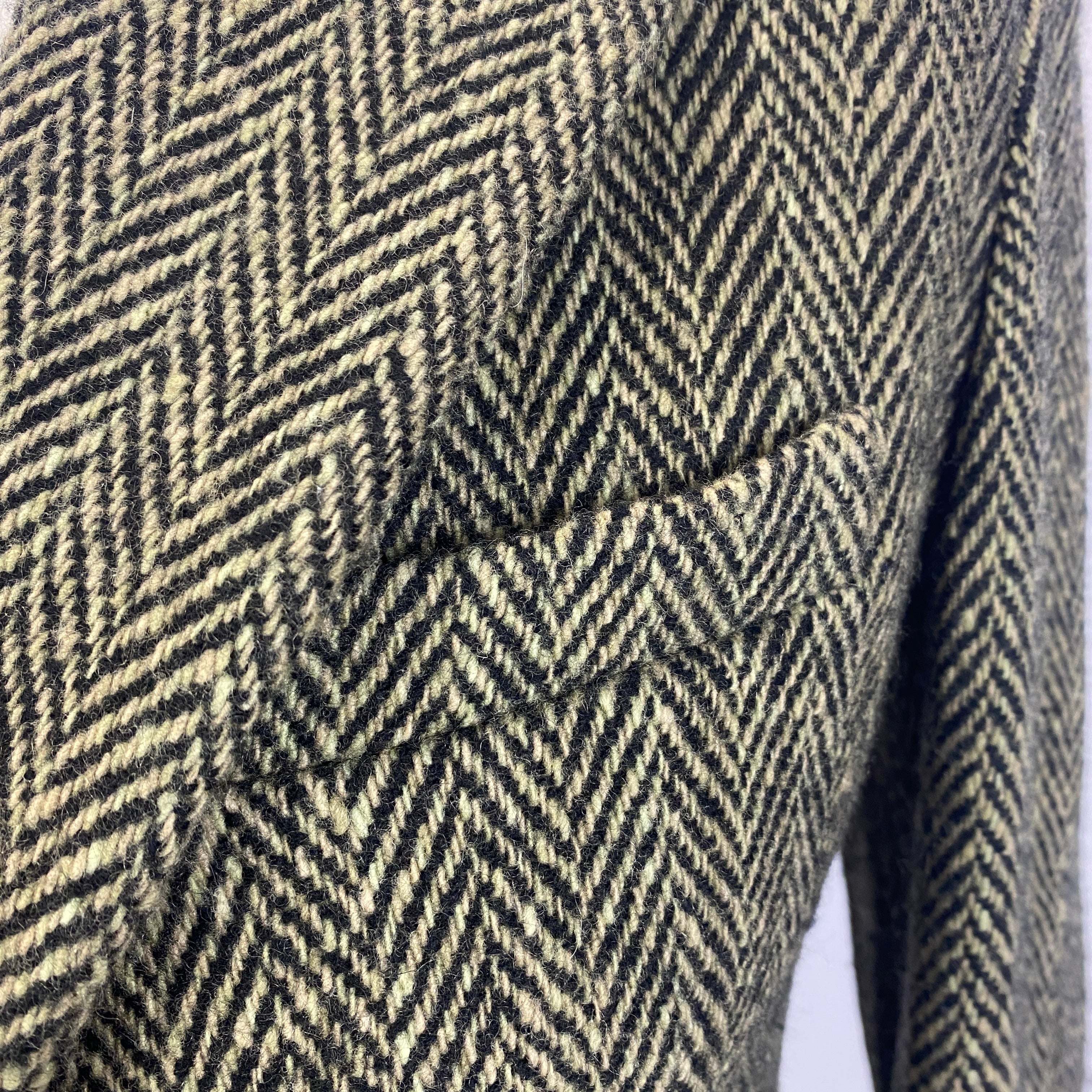 Ralph Lauren Collection £1870 Olive Cashmere Mix  Herringbone Jacket S