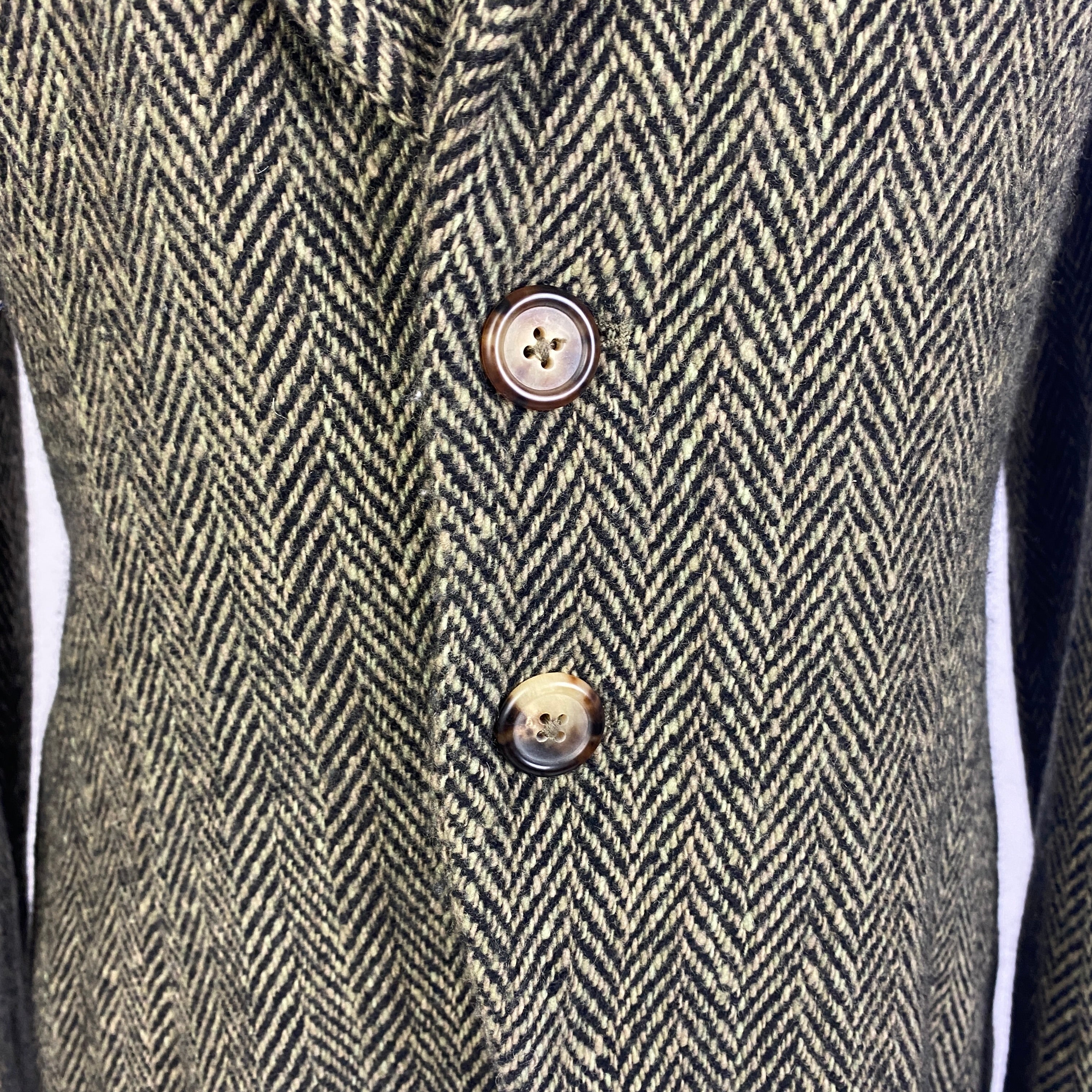 Ralph Lauren Collection £1870 Olive Cashmere Mix  Herringbone Jacket S