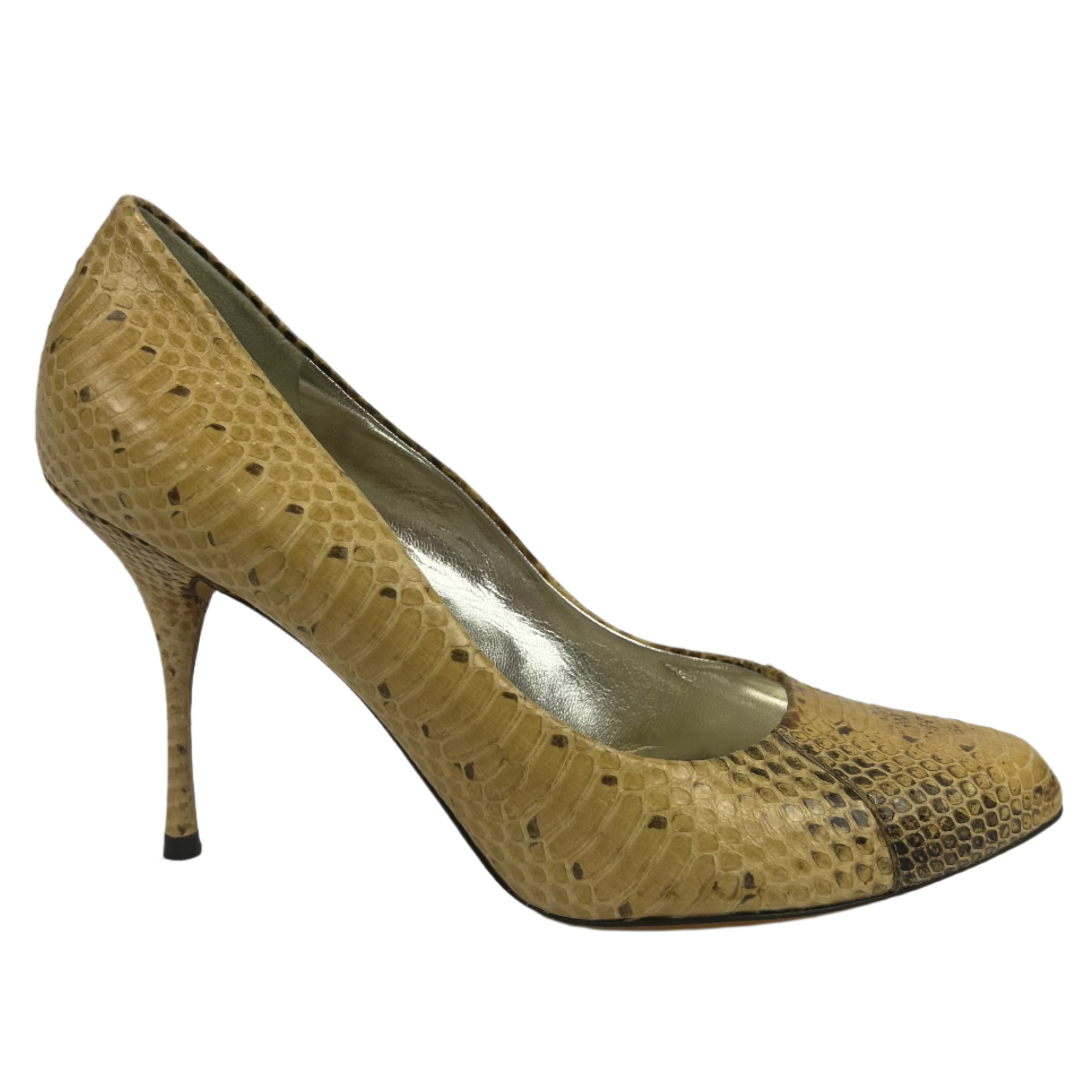 Dolce & Gabbana New Yellow Marl Python Heels 41