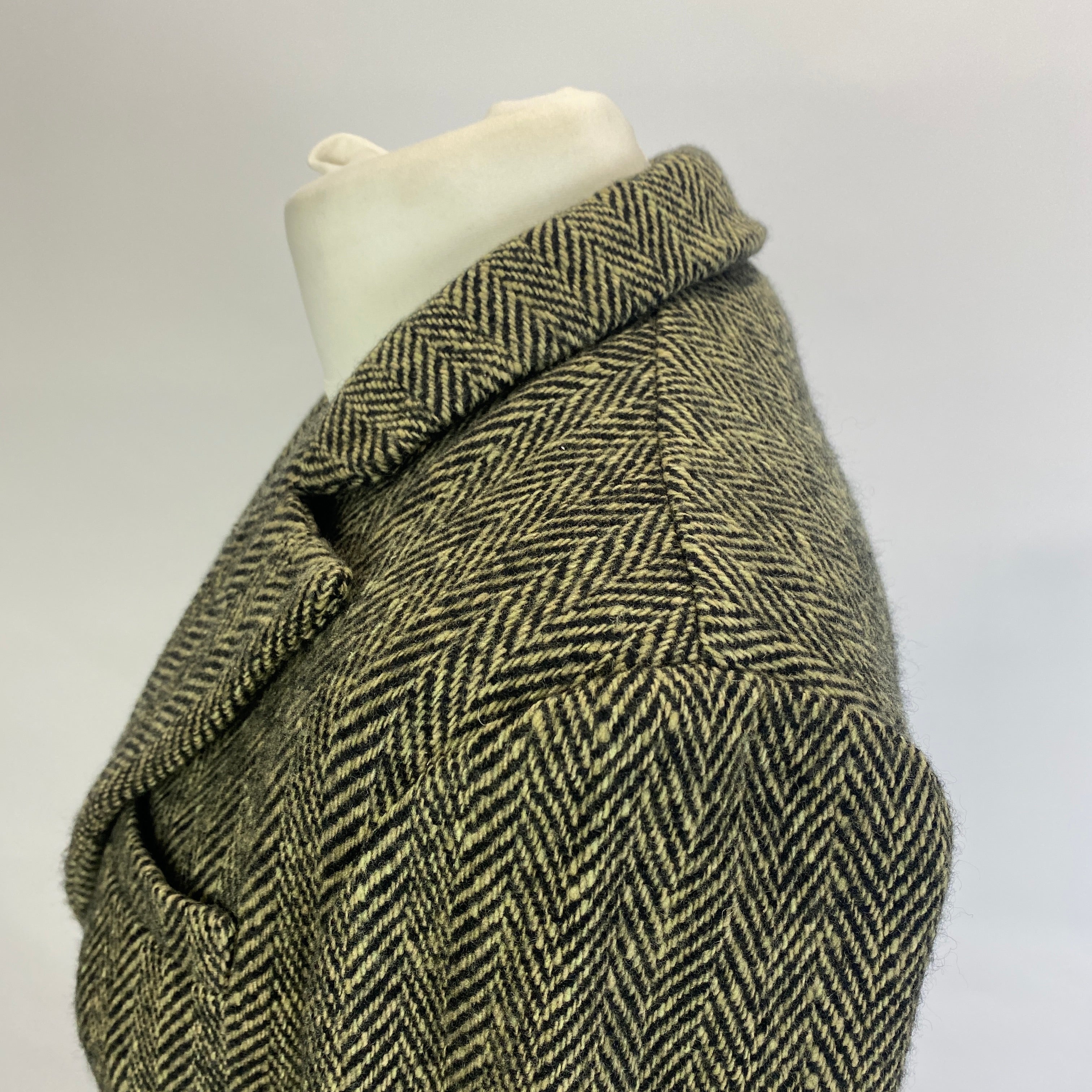 Ralph Lauren Collection £1870 Olive Cashmere Mix  Herringbone Jacket S