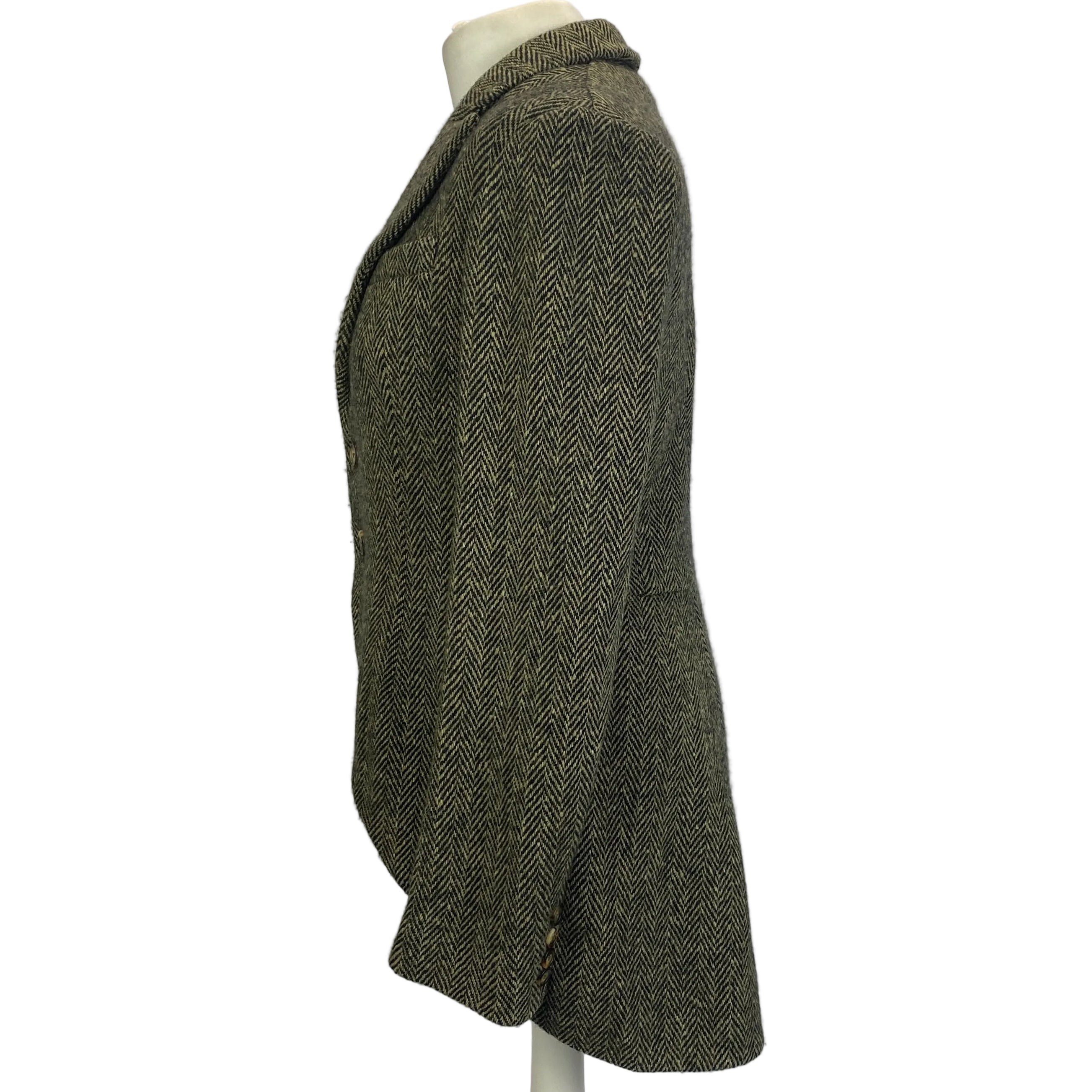 Ralph Lauren Collection £1870 Olive Cashmere Mix  Herringbone Jacket S