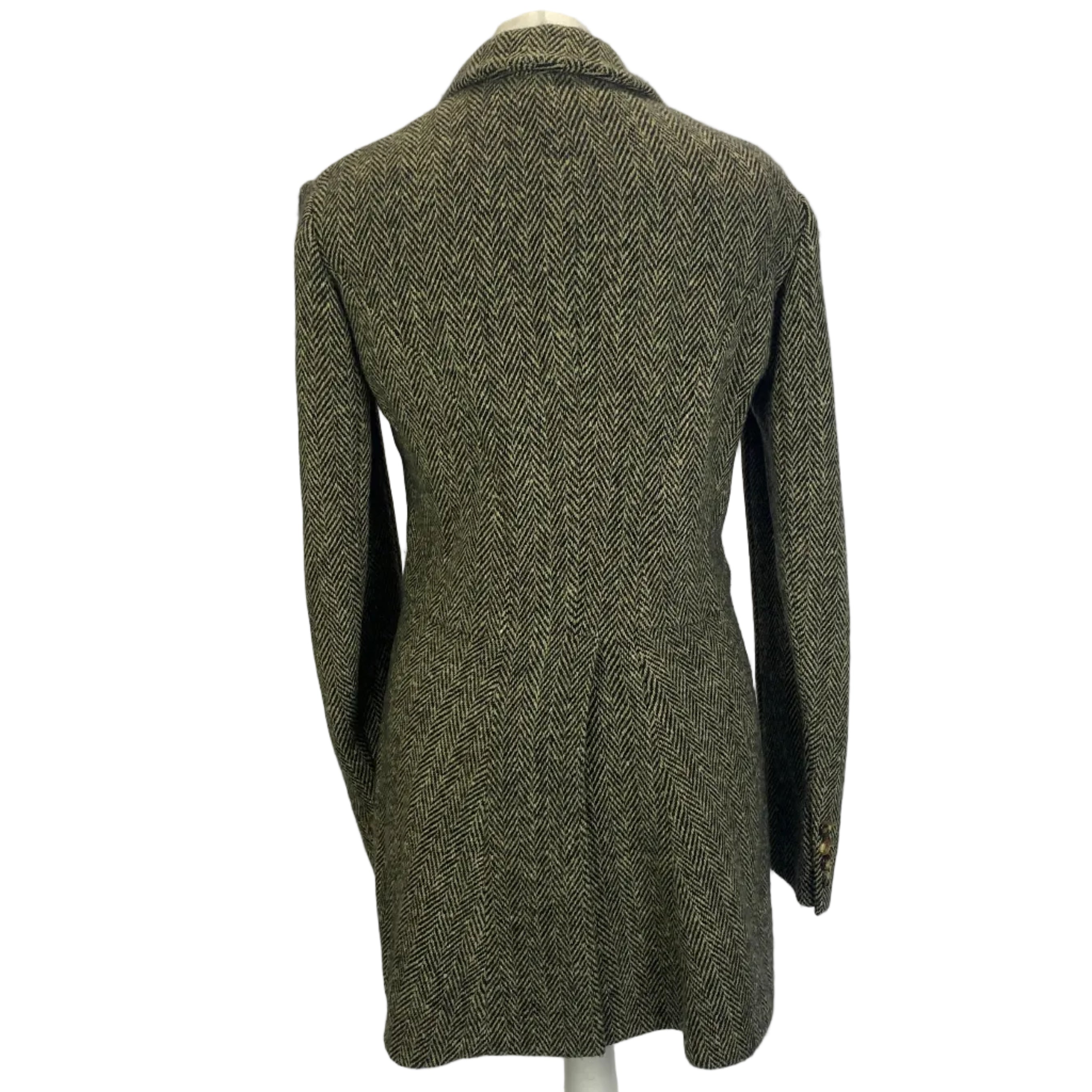 Ralph Lauren Collection £1870 Olive Cashmere Mix  Herringbone Jacket S