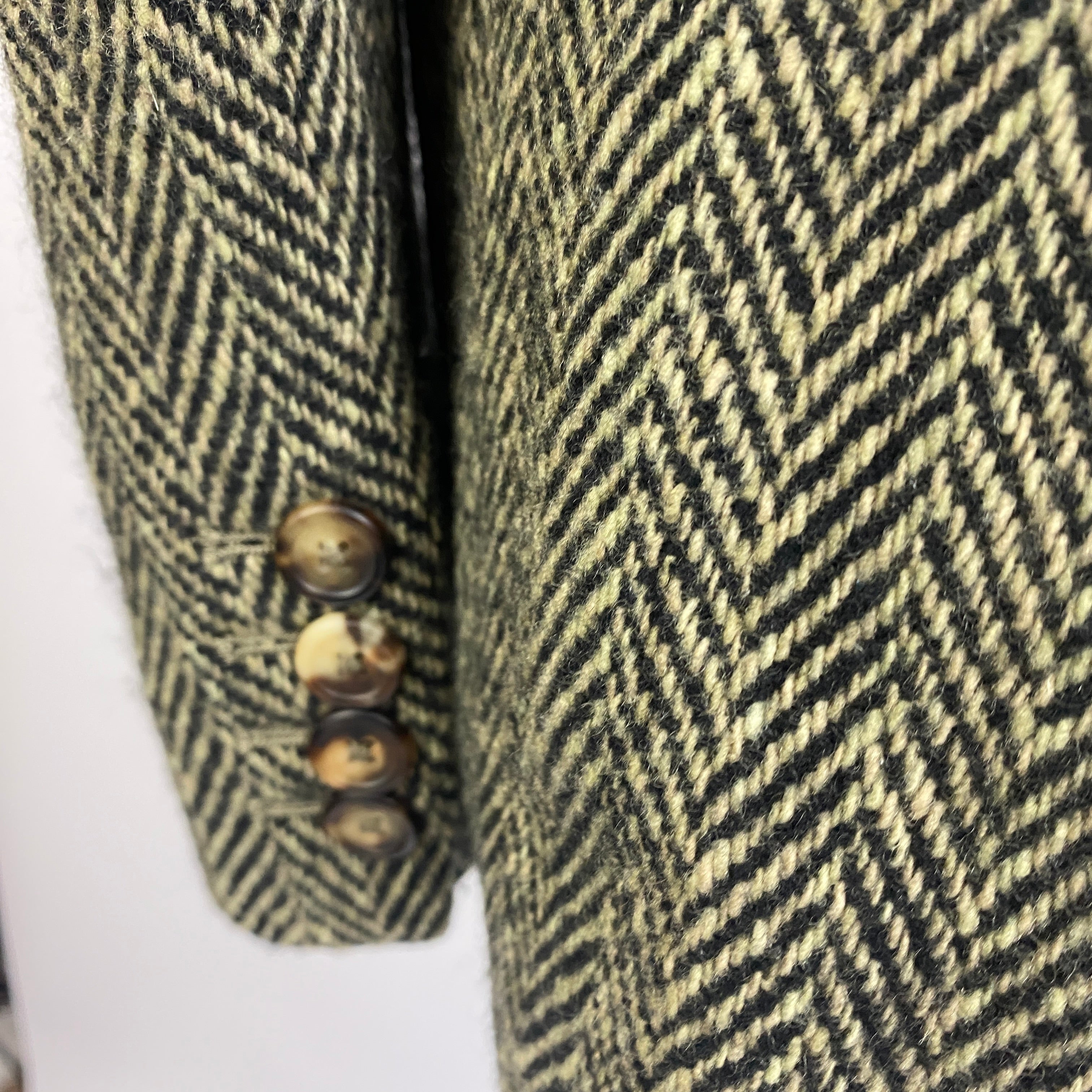 Ralph Lauren Collection £1870 Olive Cashmere Mix  Herringbone Jacket S