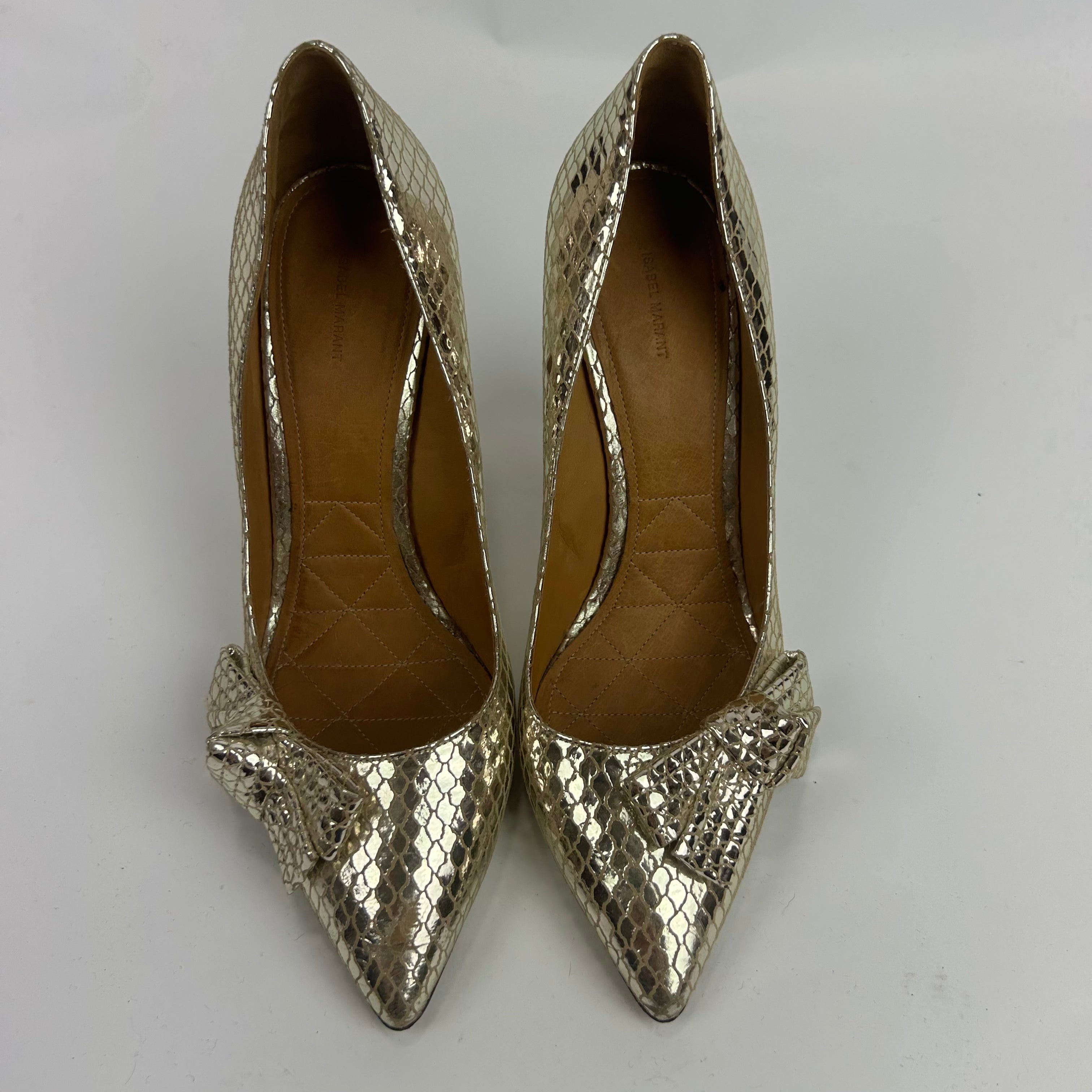 Isabel Marant Gold Bow Detail Heels 41