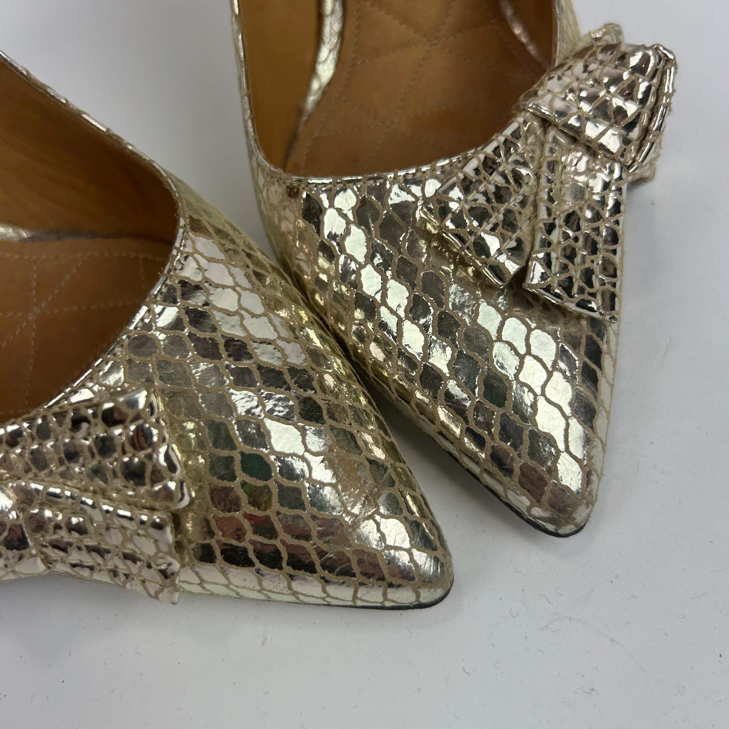 Isabel Marant Gold Bow Detail Heels 41