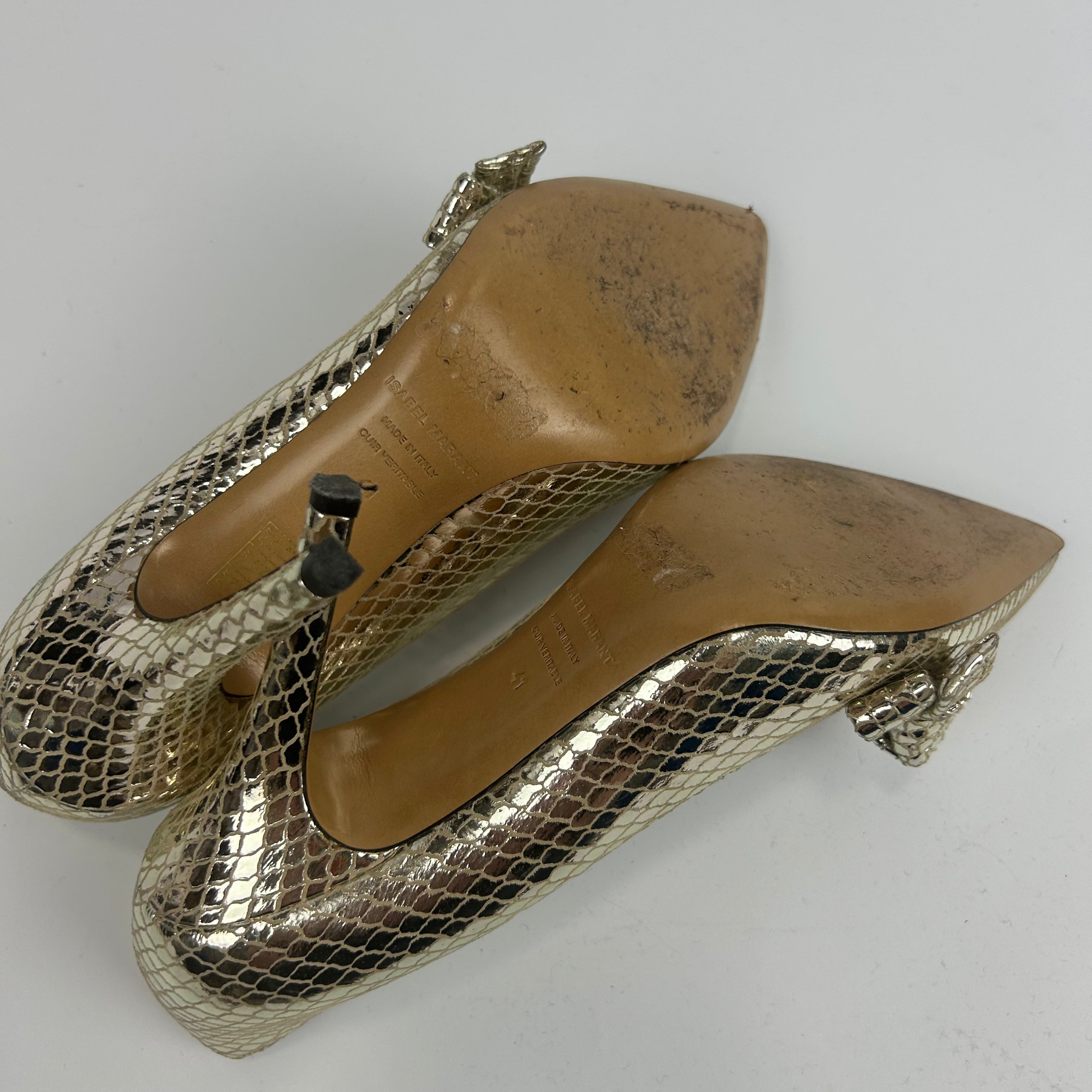 Isabel Marant Gold Bow Detail Heels 41