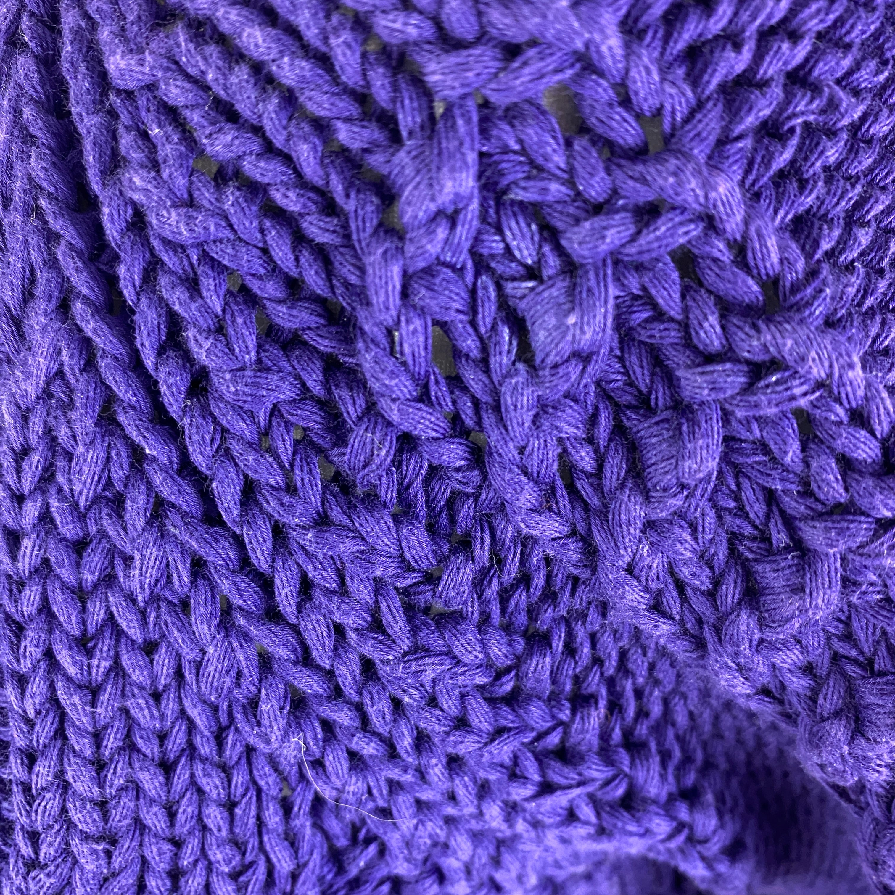 Hermes Vintage Amethyst Cotton Cable Knit Cardigan XS