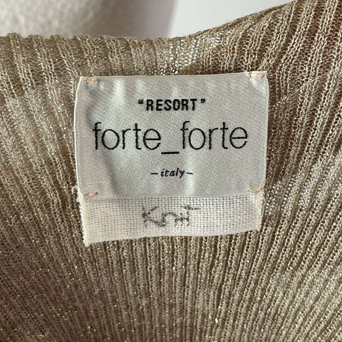 Forte Forte Pale Gold Lurex Knit Vest Top M