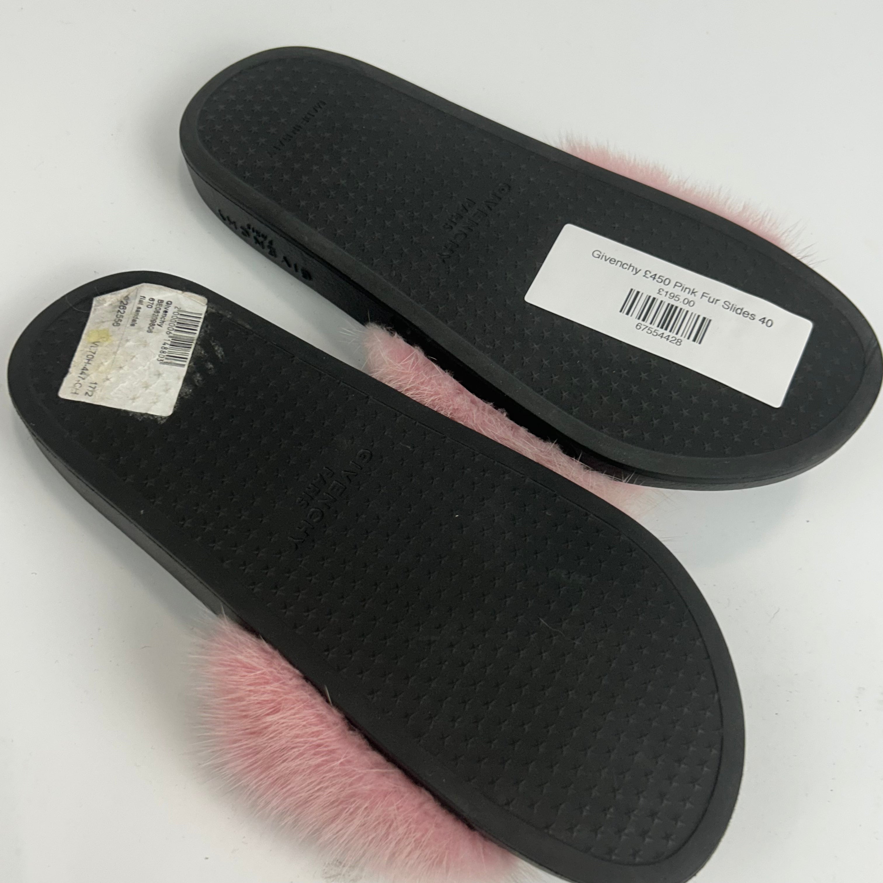 Givenchy £450 Pink Fur Slides 40