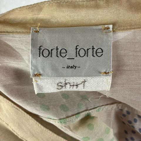 Forte Forte Pale Peach Butterfly Print Cotton & Silk Shirt S/M