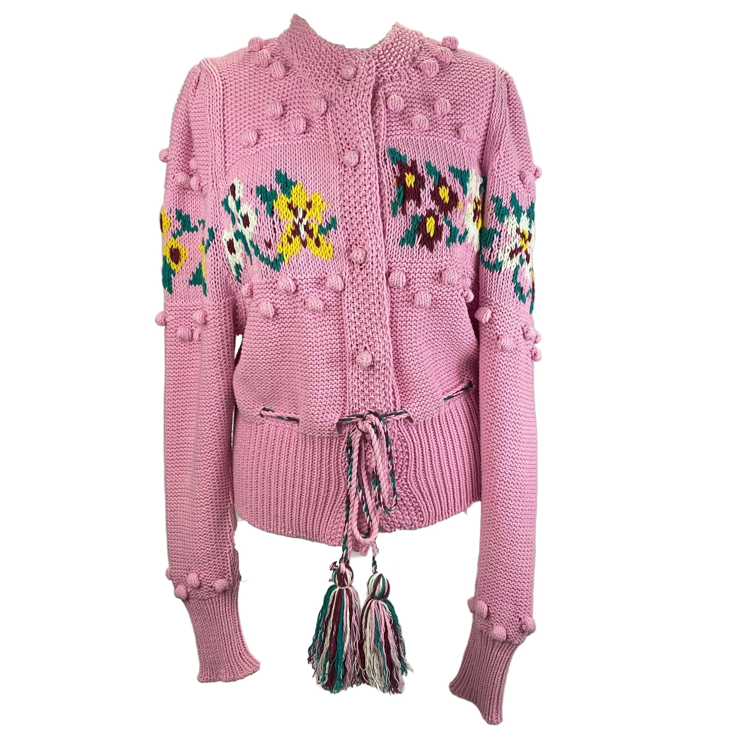 Hayley Menzies Pink Embroidered Cotton Gladys Cardigan S/M