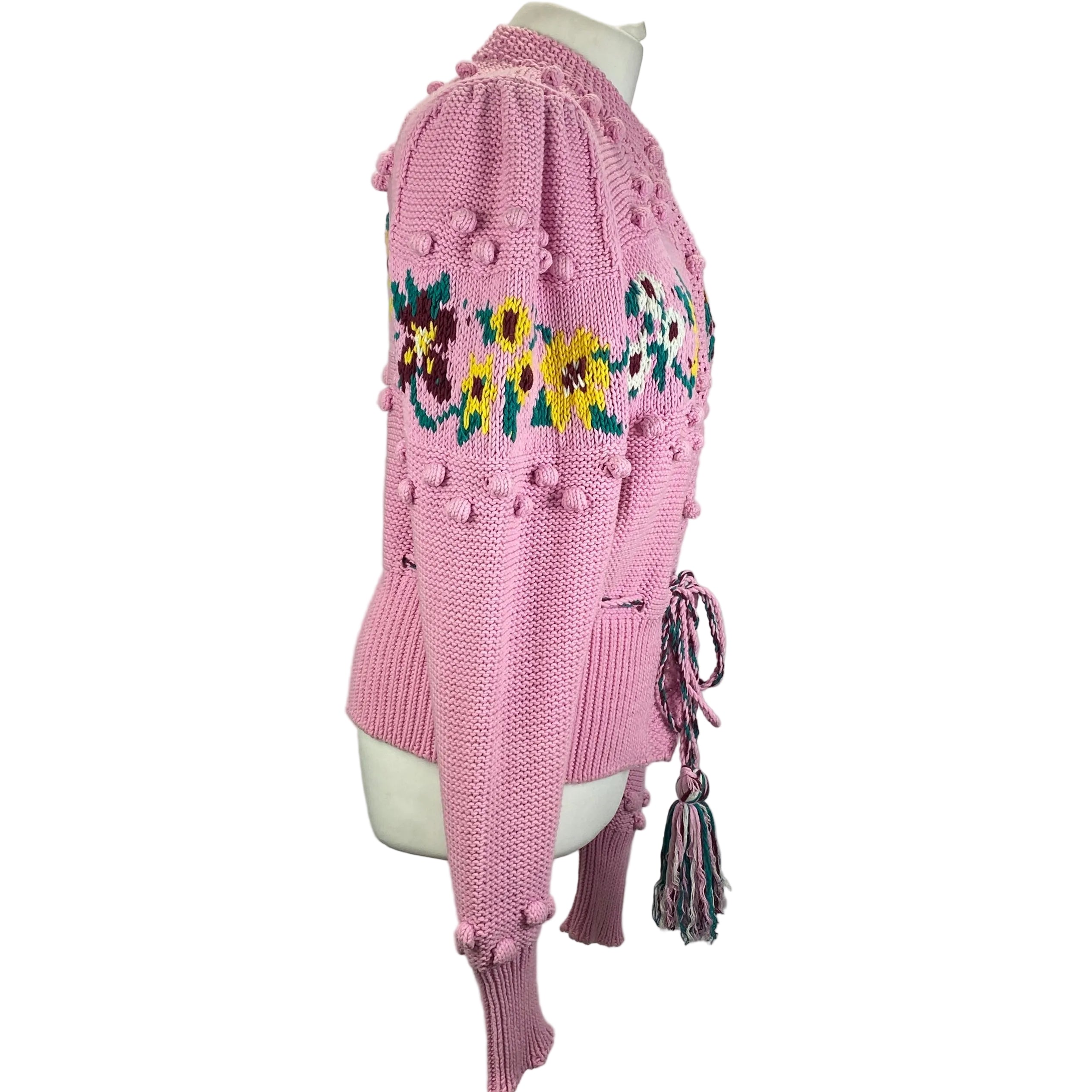 Hayley Menzies Pink Embroidered Cotton Gladys Cardigan S/M