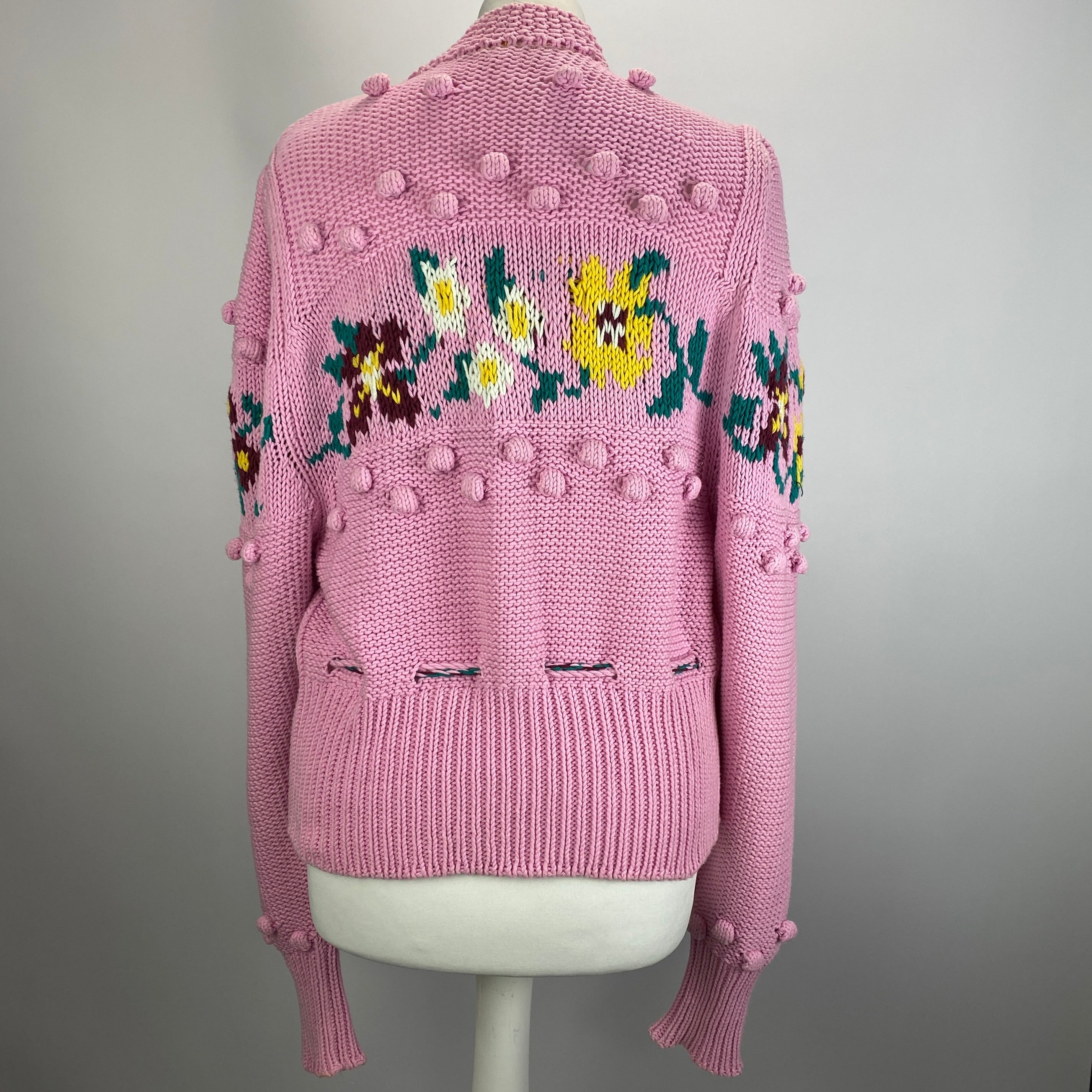 Hayley Menzies Pink Embroidered Cotton Gladys Cardigan S/M