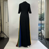 Staud Black Crepe Maxi Dress with Coloured Inset Panels XS