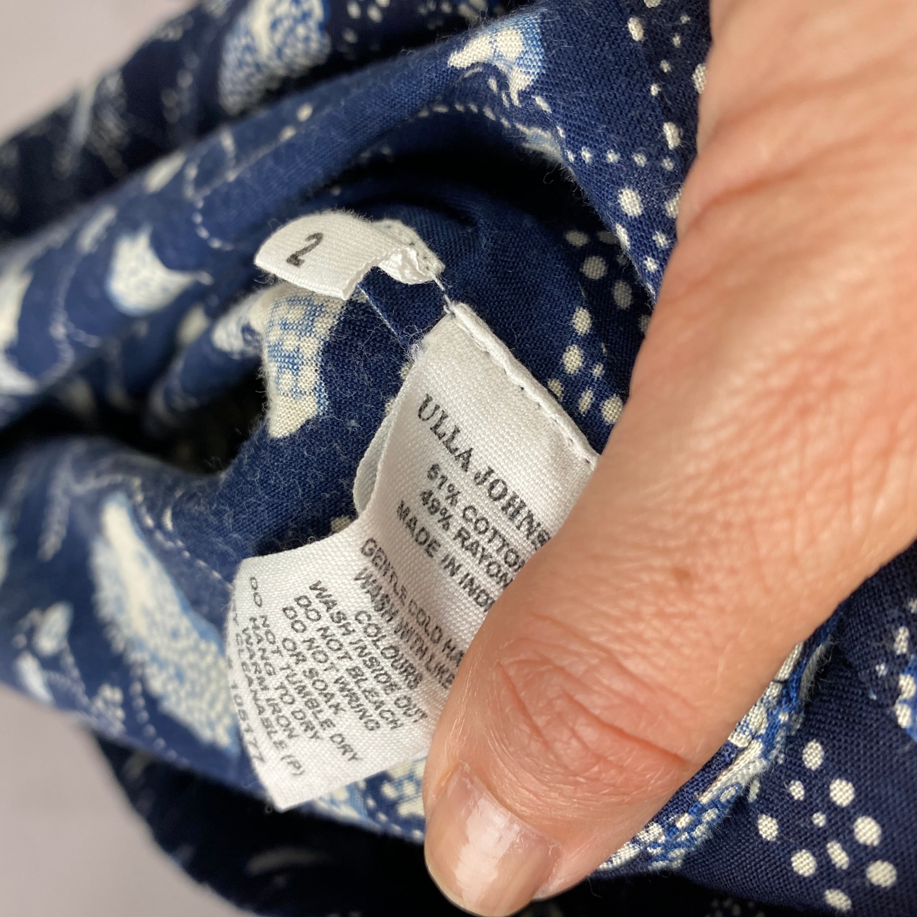 Ulla Johnson £510 Navy Patchwork Iona Dress XXS/XS