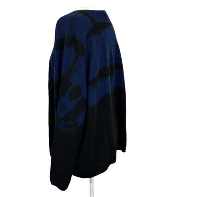 Pas De Calais £550 New Black & Navy Print Cashmere Sweater XS/S/M/L