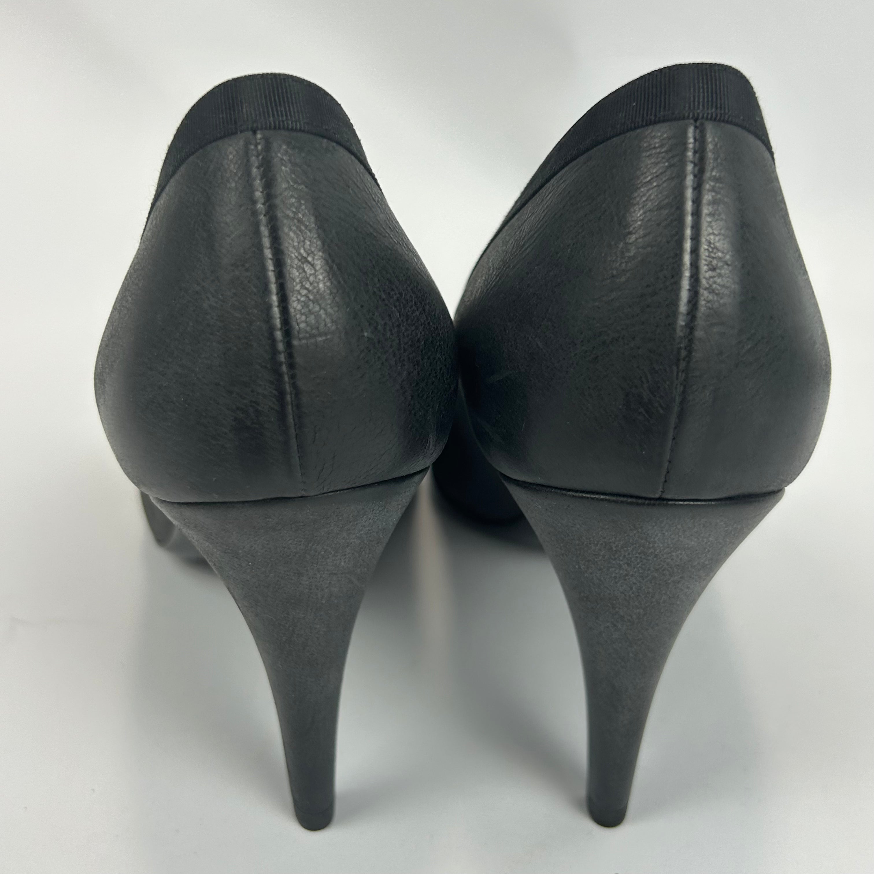 Chanel New Black Camellia & Bow Heels 41