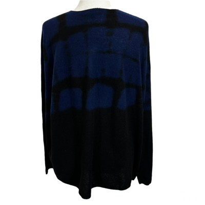 Pas De Calais £550 New Black & Navy Print Cashmere Sweater XS/S/M/L