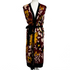 La Double J £650 Burgundy Floral Knit Belted Long Gilet XS